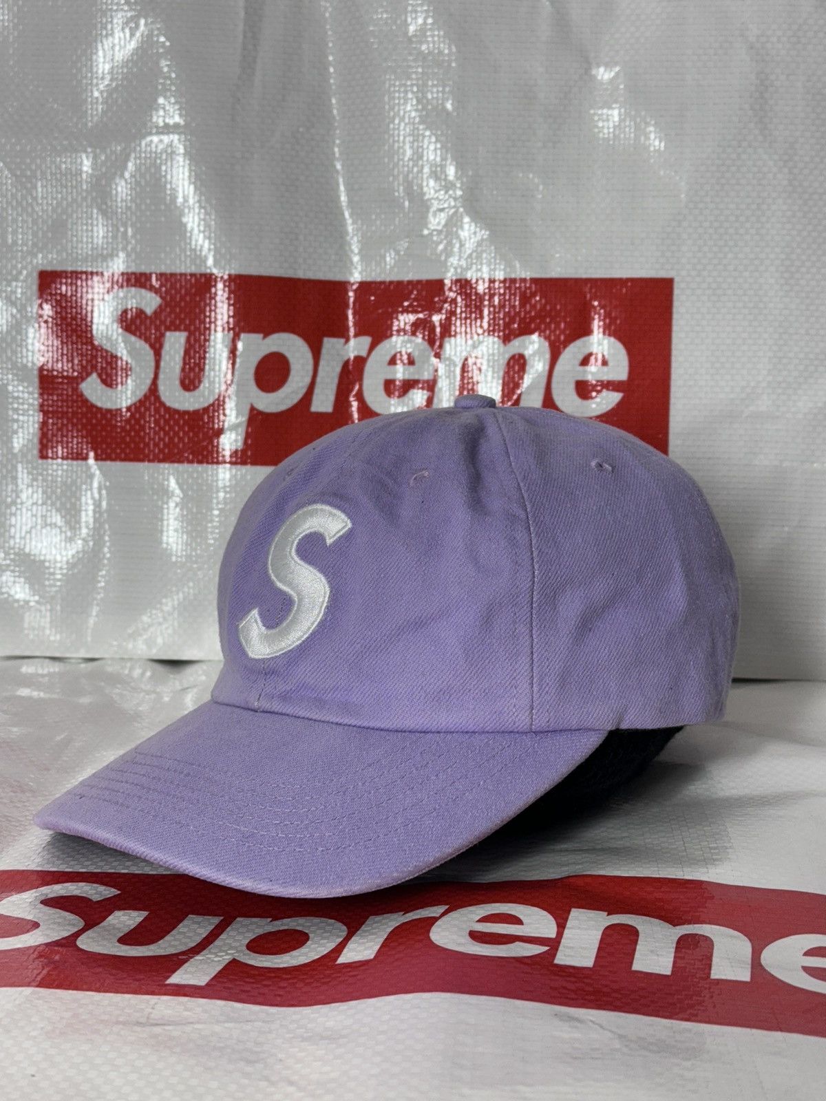 Supreme Supreme Kevlar denim s logo 6 panel camp cap ss 22