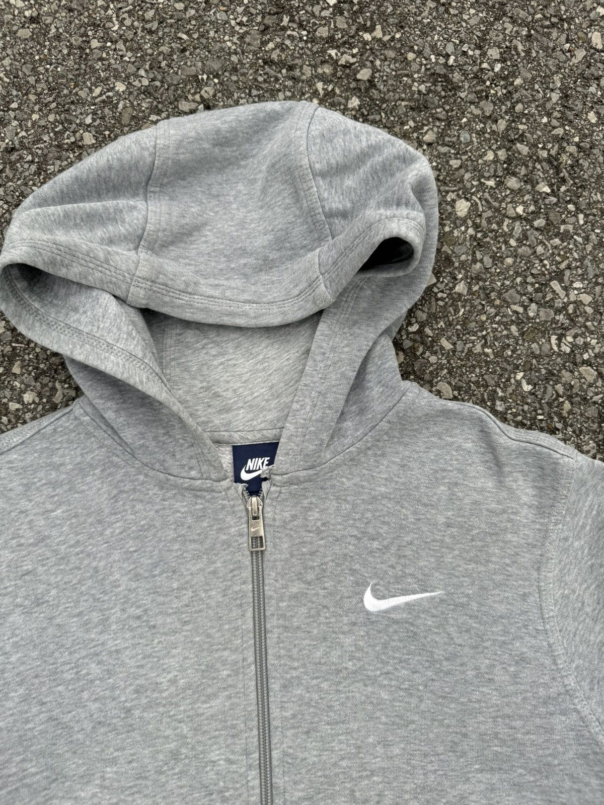Nike × Vintage Nike zip hoodie vintage swoosh rap skate drill grey Size US S / EU 44-46 / 1 - 3 Thumbnail