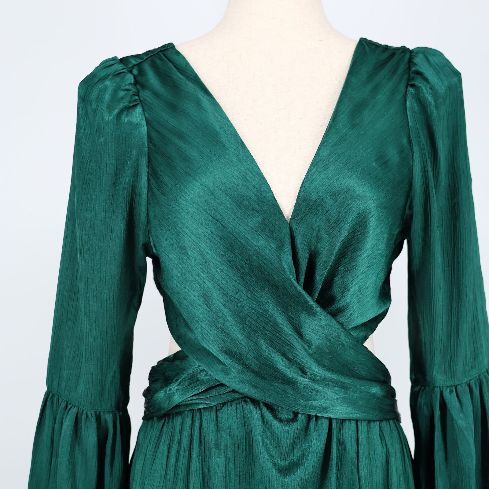 The Unbranded Brand Rahi Women Deep Green Satin Leila Cut Out Maxi Dress Size M Size M / US 6-8 / IT 42-44 - 2 Thumbnail