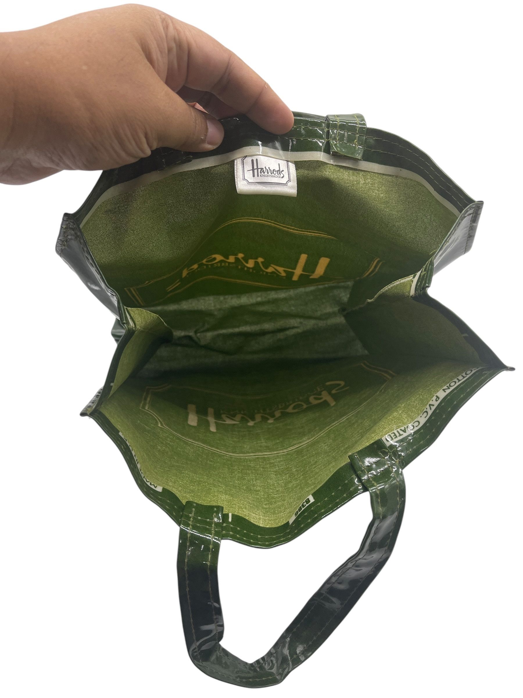 Harrods Vintage Harrods Knightsbridge Green PVC Vinyl Shopper Tote Size ONE SIZE - 9 Thumbnail