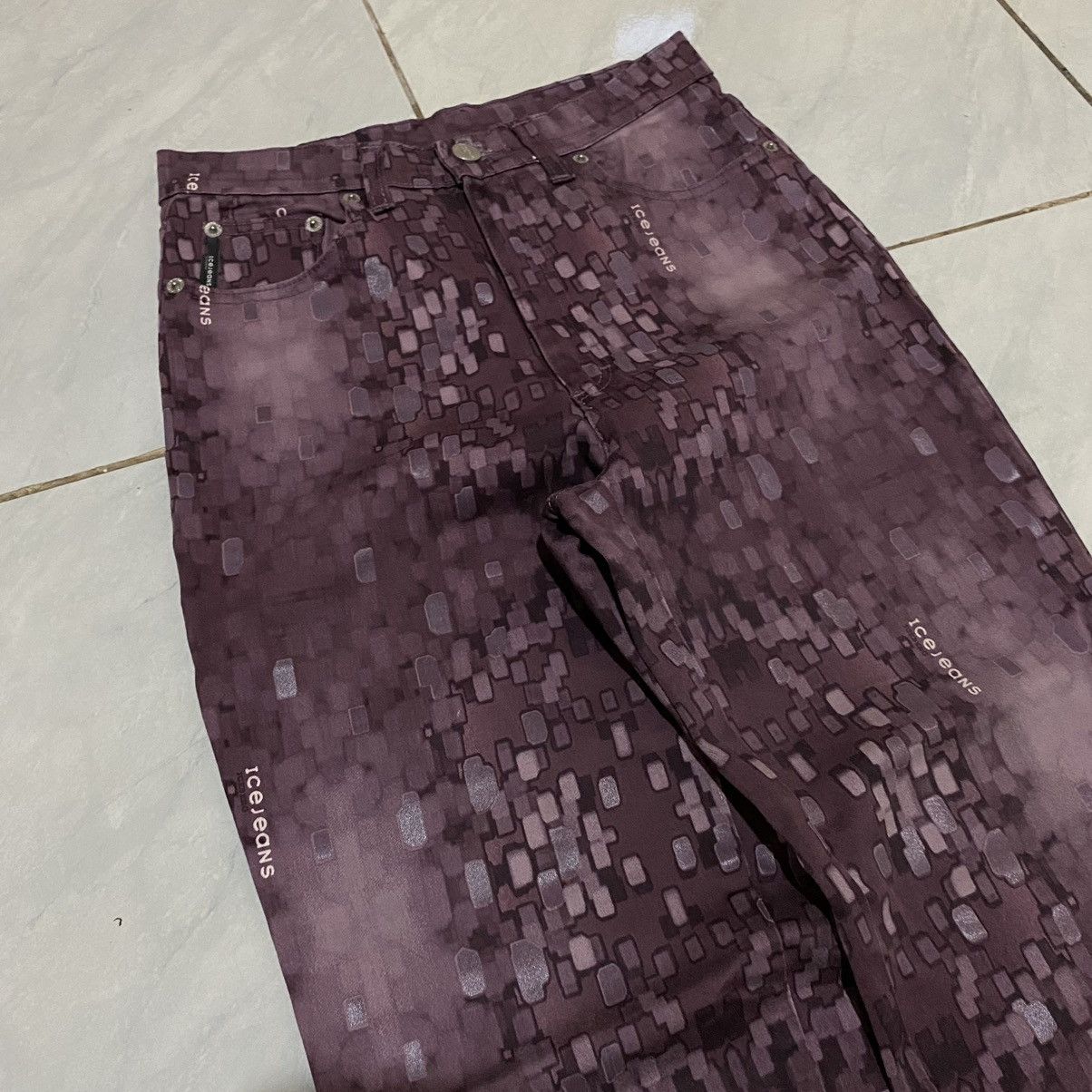 Iceberg × Vintage Icejeans by Iceberg Printed Streach Jeans Size 28" / US 6 / IT 42 - 5 Thumbnail