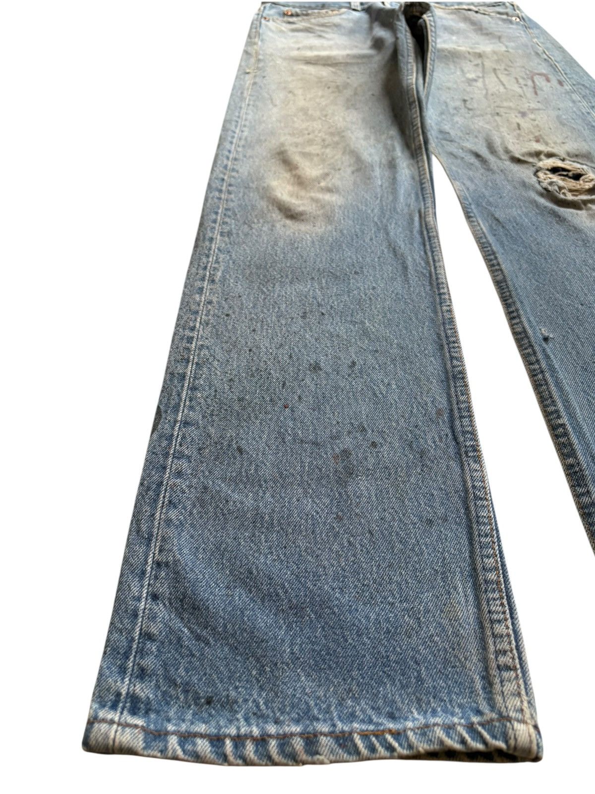 Levi's Vintage 90s Levis 501 Mud Wash Splattered Patched Jeans Size US 31 - 6 Thumbnail