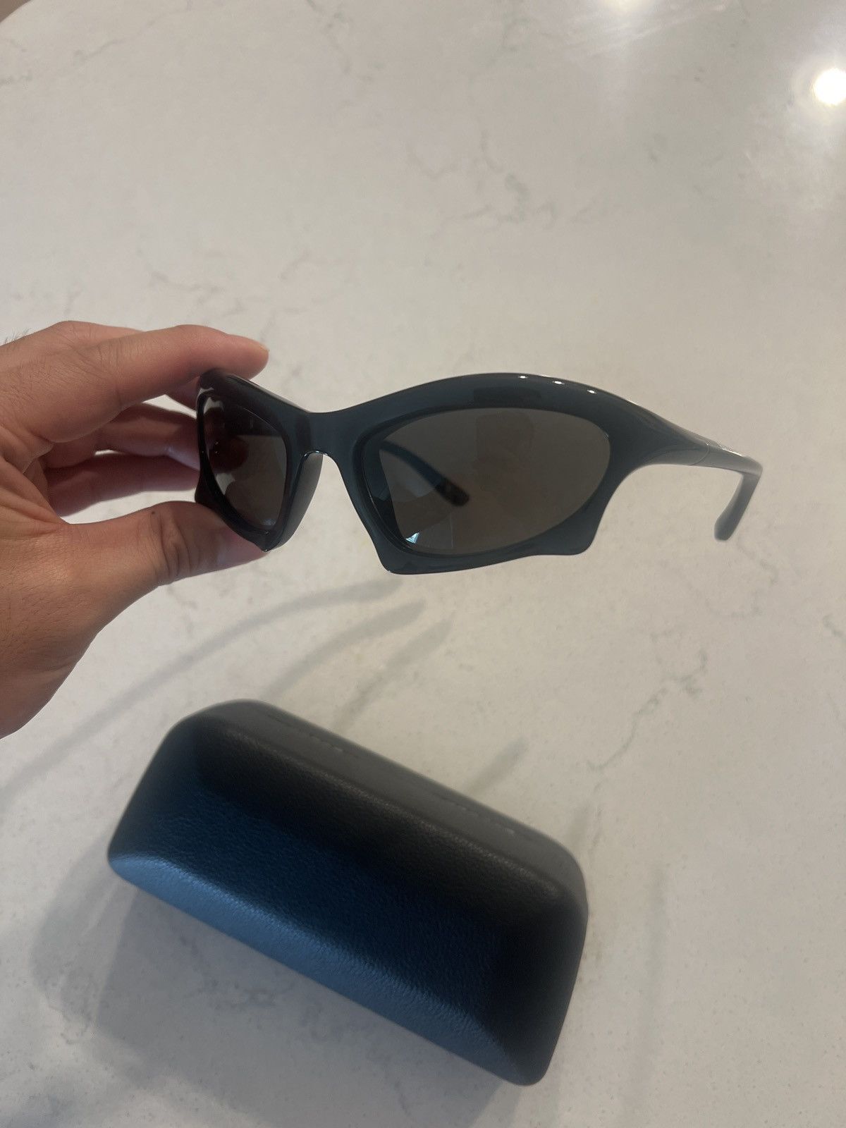 image of Balenciaga Bat Sunglasses In Black, Men's