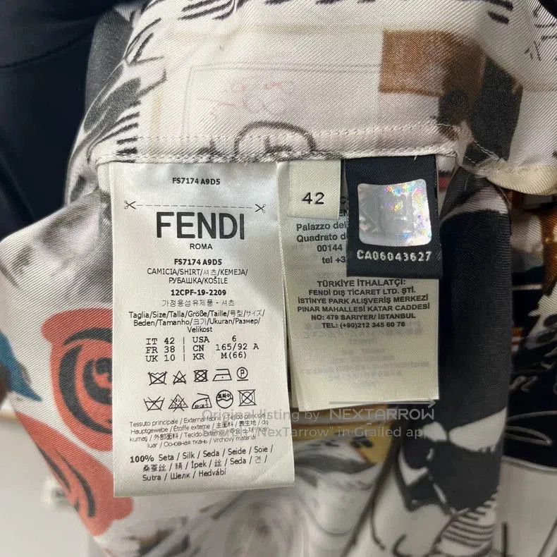 Fendi FENDI Silk Logo Artist Shirt Jacket. Size US XL / EU 56 / 4 - 4 Thumbnail