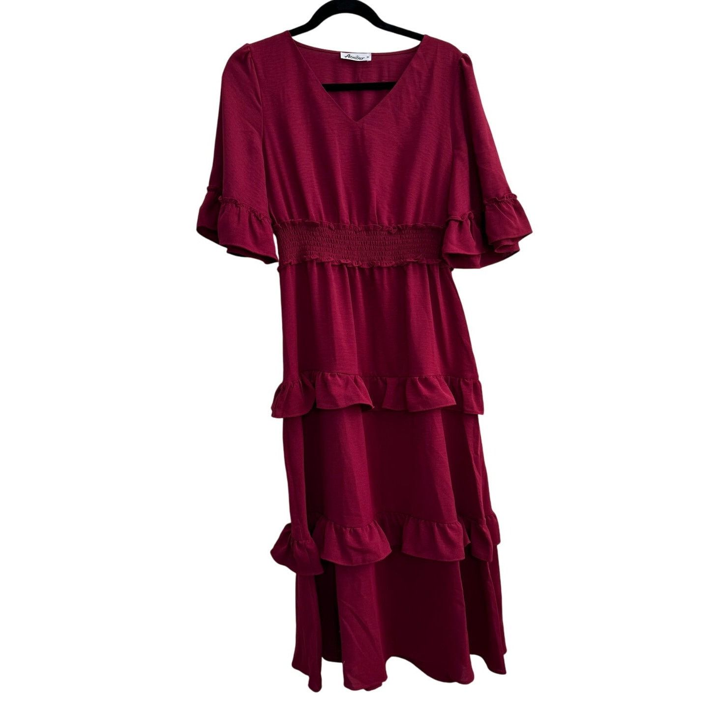 Other NWOT Women's Red V-Neck Ruffle Boho Cottagecore Dress M Size M / US 6-8 / IT 42-44 - 1 Thumbnail