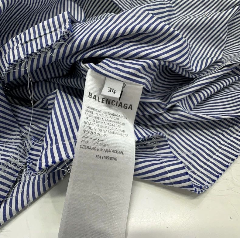 Balenciaga Balenciaga size 34 Sleeveless striped shirt, blue and whit Size XS / US 0-2 / IT 36-38 - 4 Thumbnail