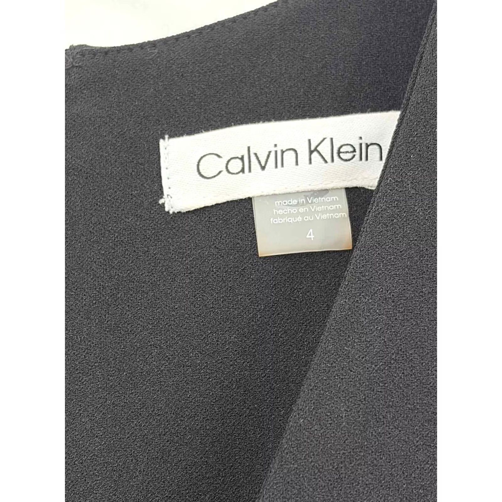 Calvin Klein Calvin Klein Dress Black Maxi Short Sleeve Size 4 Regular Adults Womens Size 27" / US 4 / IT 40 - 3 Thumbnail