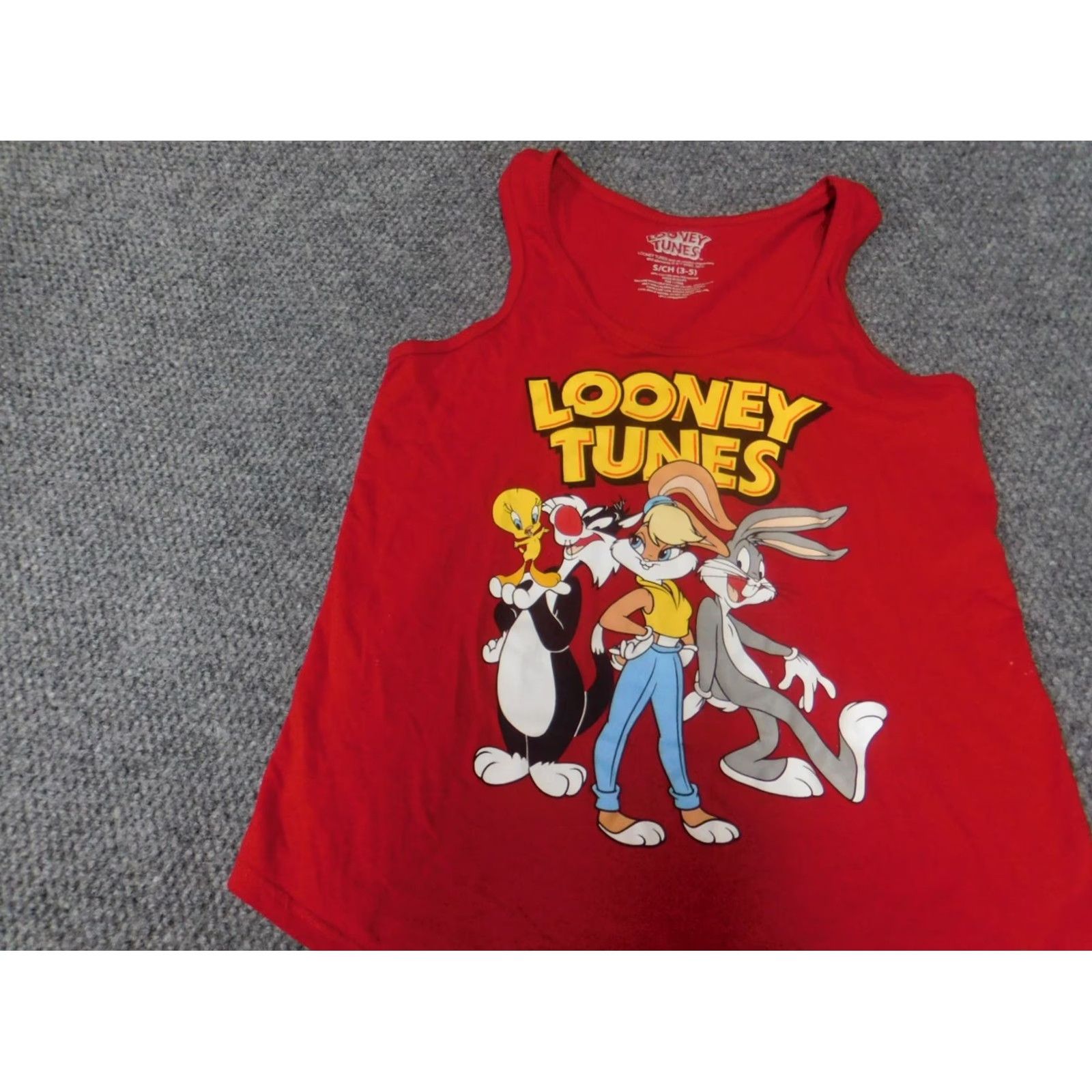 Vintage Looney Tunes Womens Tank Small Red Graphic Bugs Bunny 90s Shirt Cap Sleeve Vintage? No Size S / US 4 / IT 40 - 3 Thumbnail
