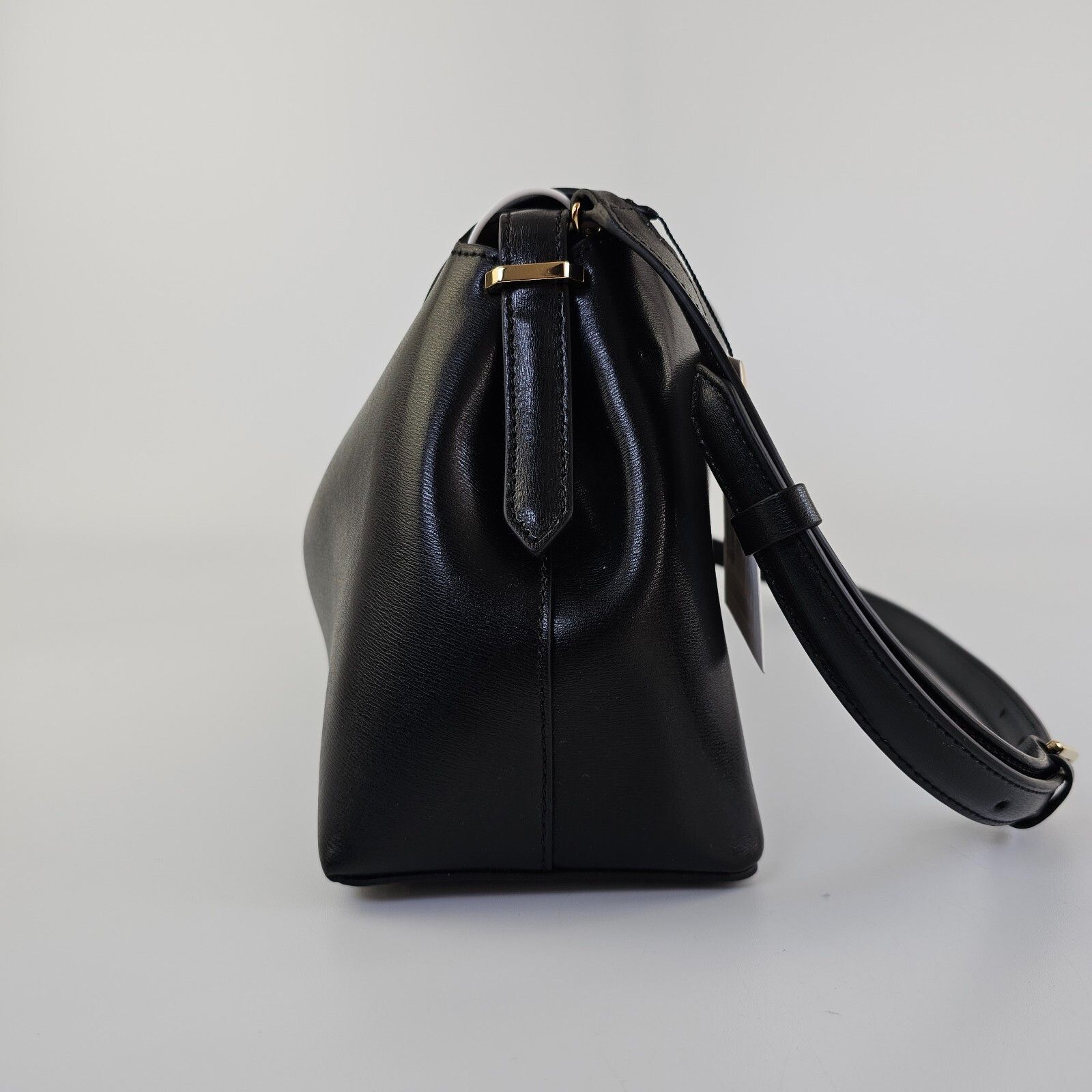 Toteme TOTEME T-Lock Black/Gold Leather Top Handle Bag New Size ONE SIZE - 6 Thumbnail