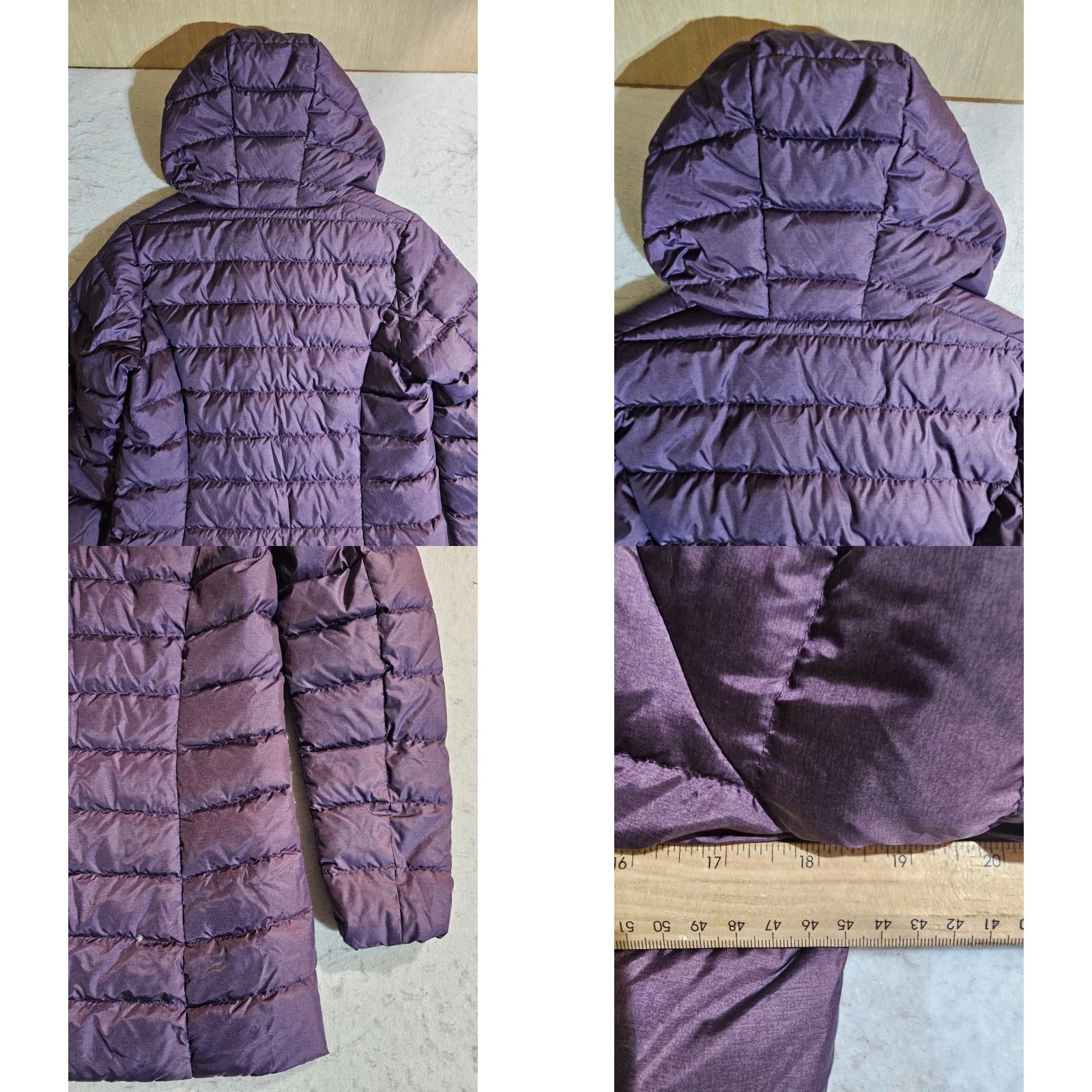Eddie Bauer Eddie Bauer Signature Goose Down Quilted Puffer Jacket Hooded Women's Size S Purple - Packable, Long, Zip, Softshell, Casual Outdoor Size S / US 4 / IT 40 - 8 Thumbnail
