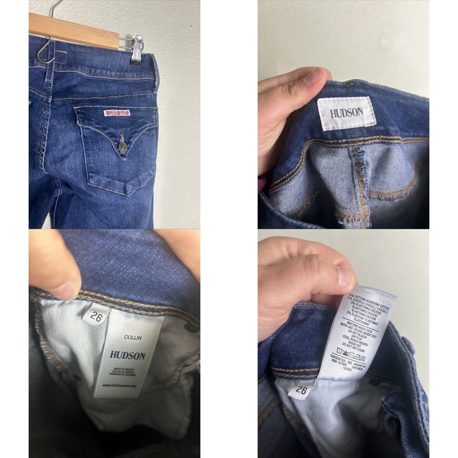 Hudson HUDSON Jeans Dark Wash Collin Skinny Pockets 26x29 Women Blue Regular Size 26 Jeans Womens Skinny Pockets 90s? Size 26" / US 2 / IT 38 - 9 Thumbnail