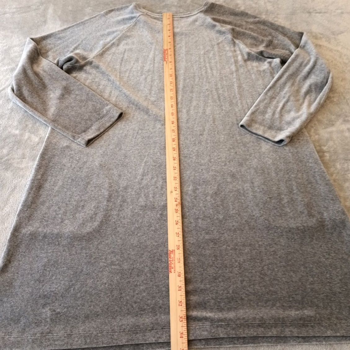 J. Jill J.Jill Shift Dress XL Gray Velour Long Sleeve Pockets Knee Length Women Regular Vintage: No Size XL / US 12-14 / IT 48-50 - 6 Thumbnail