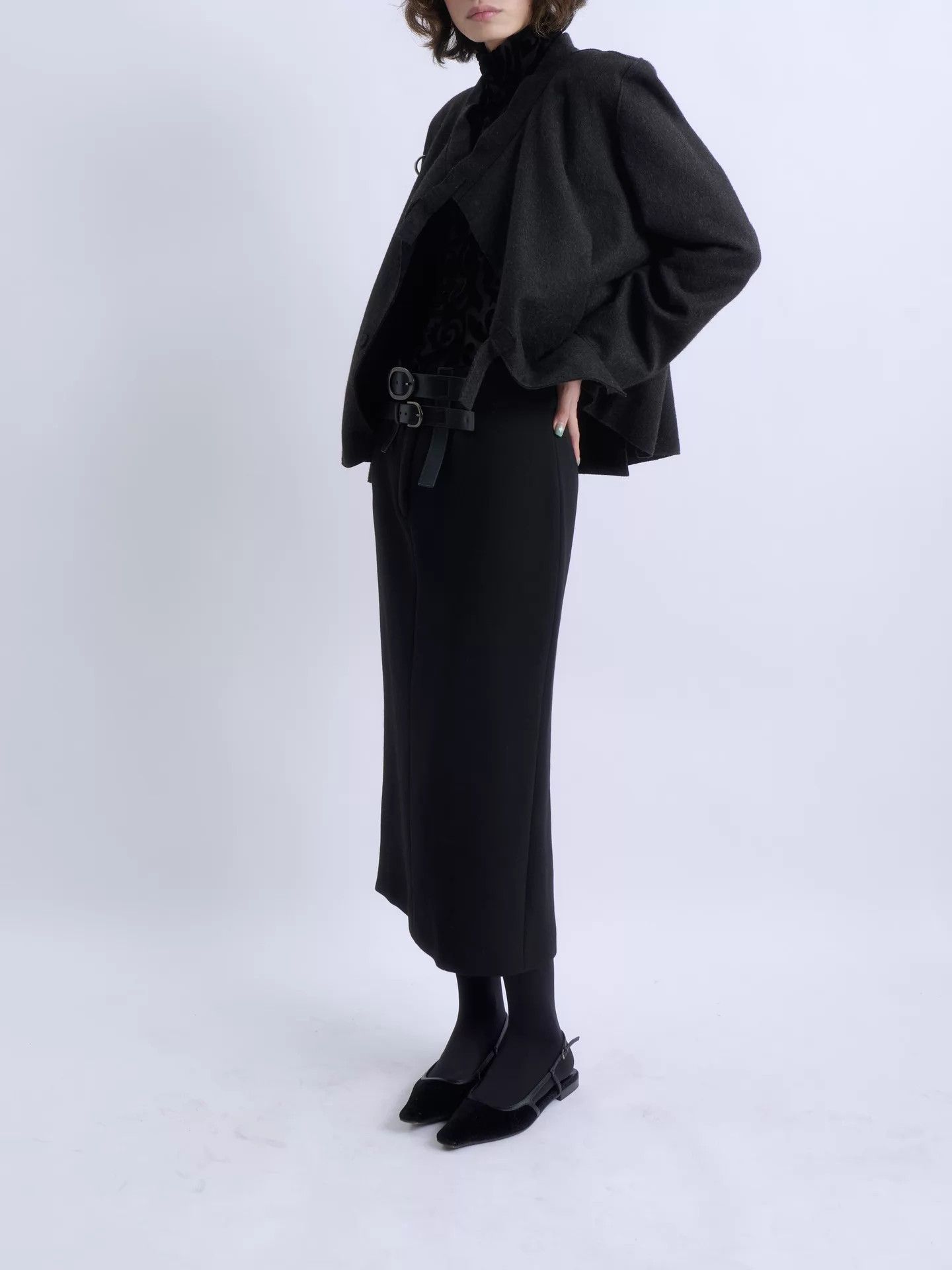 Jil Sander JIL SANDER 2000s German asymmetric wool short jacket Size XS / US 0-2 / IT 36-38 - 3 Thumbnail