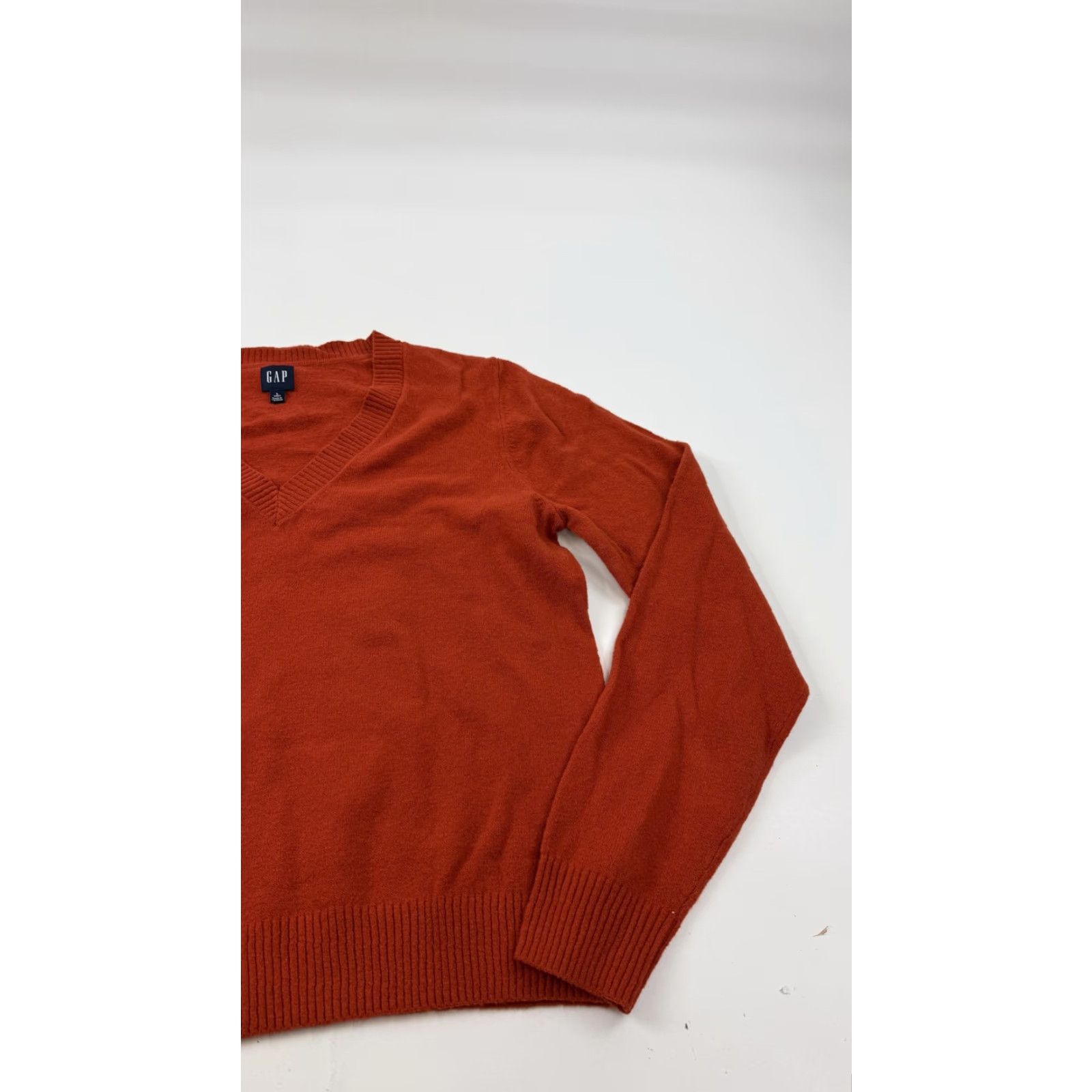 Gap Gap Mens LT Tall Orange V-Neck Cotton Blend Knit Pullover Sweater Casual Shirt? Size US L / EU 52-54 / 3 - 3 Thumbnail