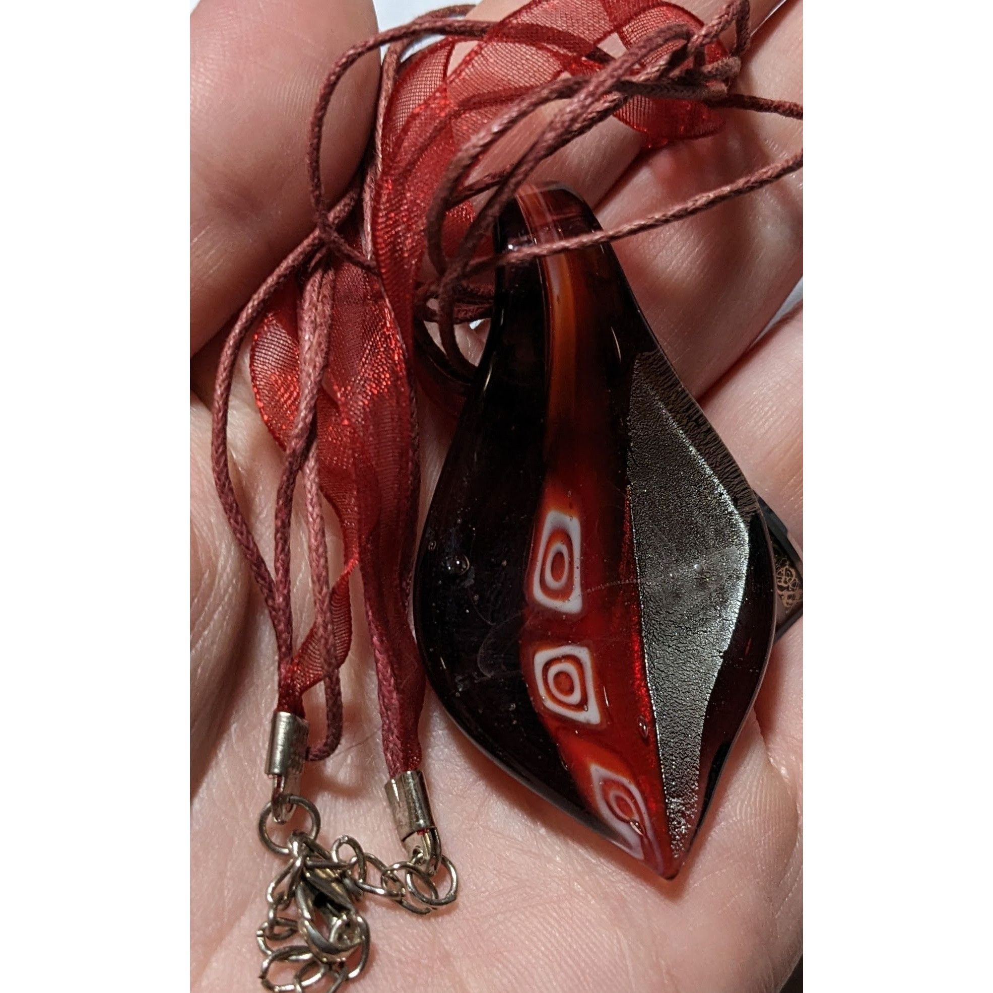 Other Red And Black Glass Leaf Pendant Necklace Size ONE SIZE - 5 Thumbnail