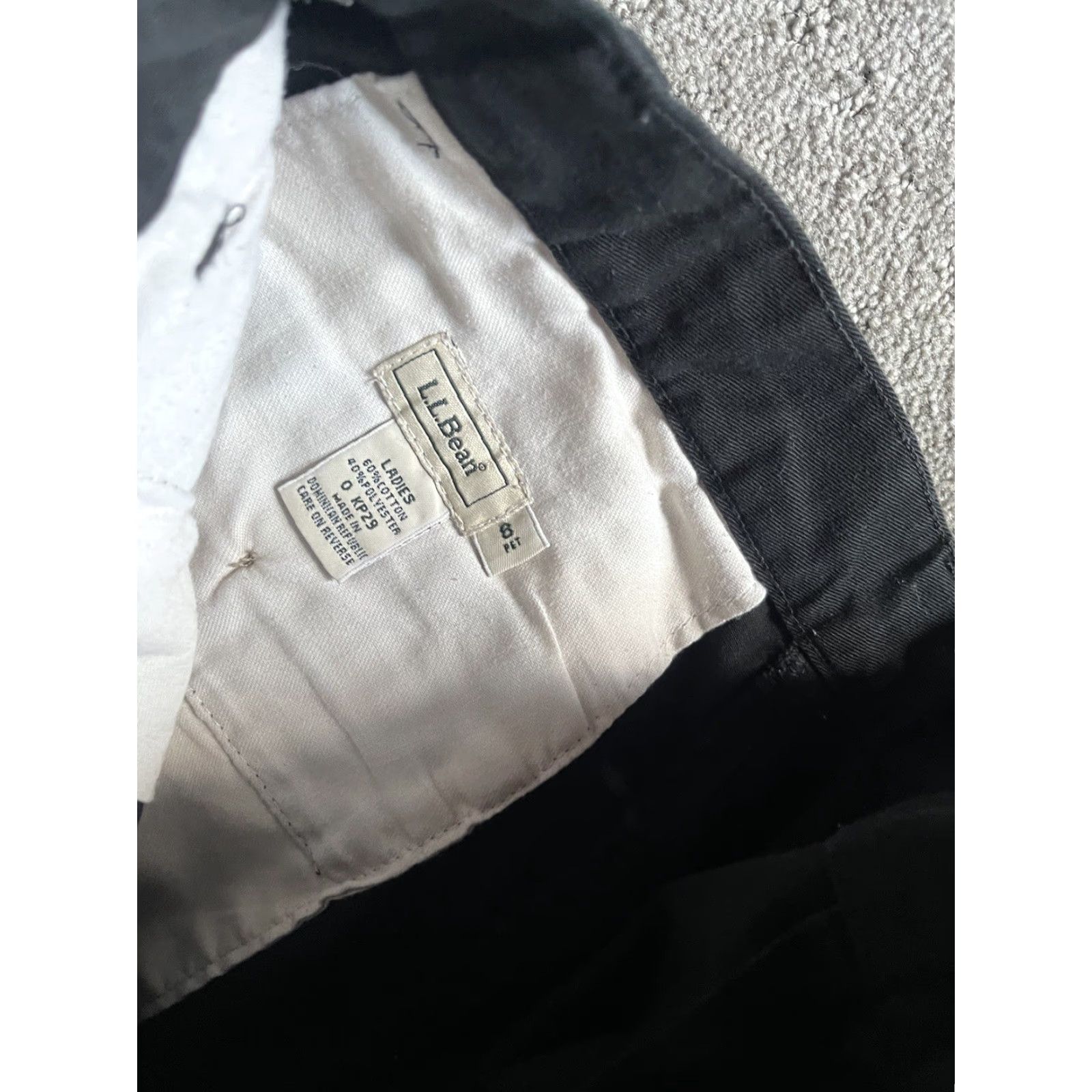 Vintage LL Bean Women's Pants 8P Pet Petite Black Chino KP29 Black Size 30" / US 8 / IT 44 - 5 Thumbnail