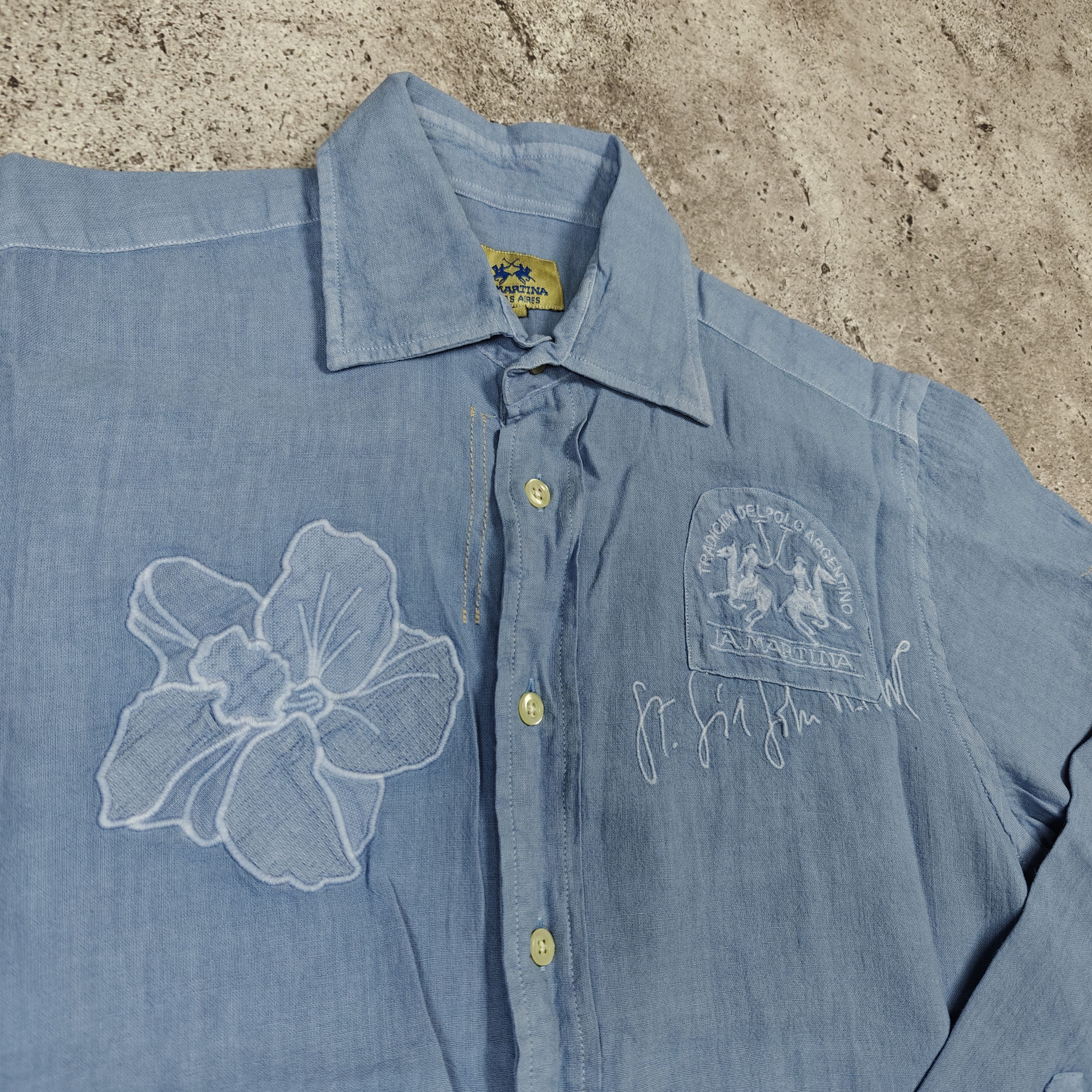 La Martina La Martina Linen Shirt Buenos Aires Collared Blue size L Size US L / EU 52-54 / 3 - 5 Thumbnail