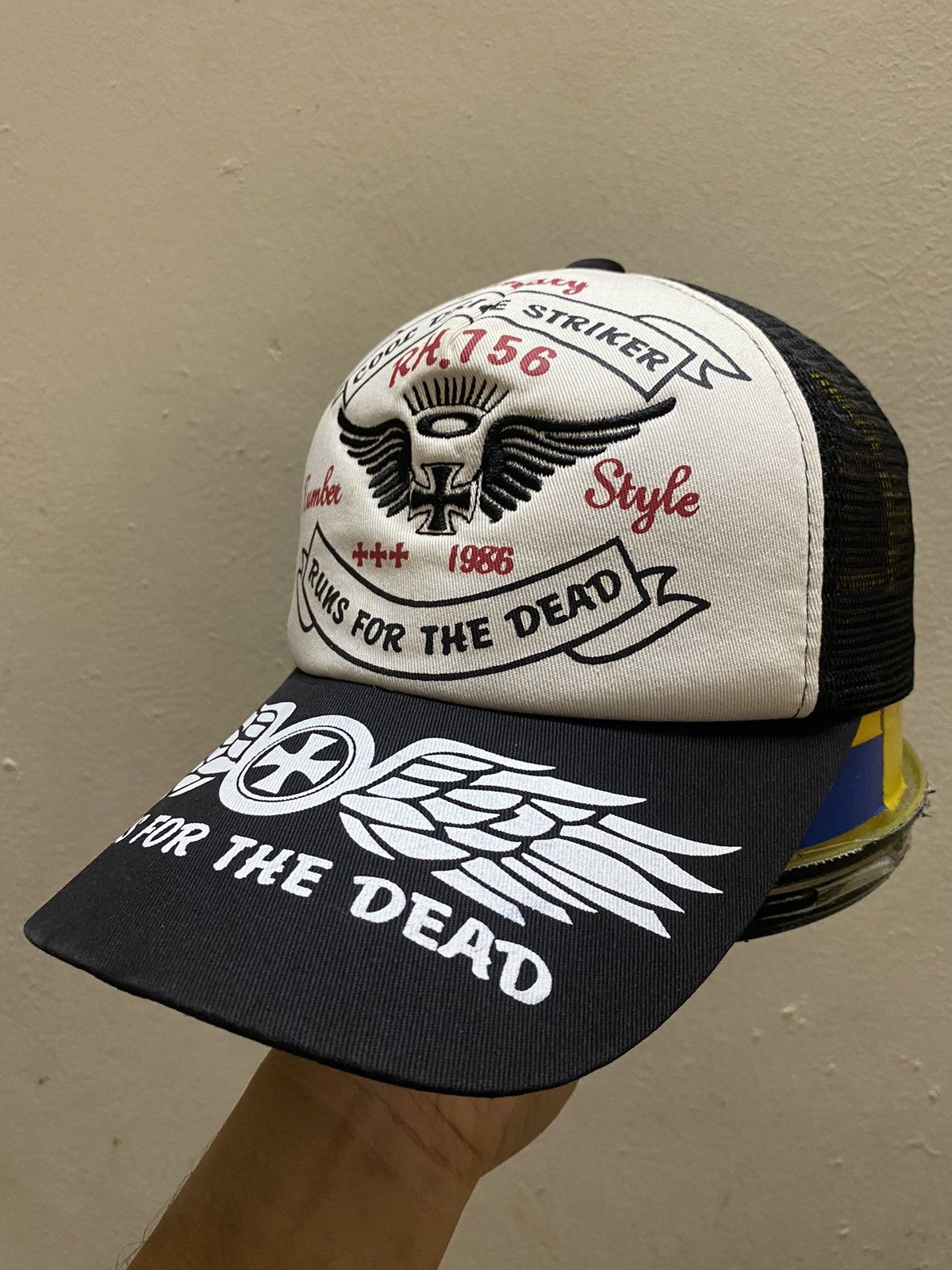 Japanese Brand × Vintage 💥VINTAGE RUN FOR THE DEAD ANGEL CROSSED CAP HAT BY 🇯🇵 Size ONE SIZE - 2 Thumbnail