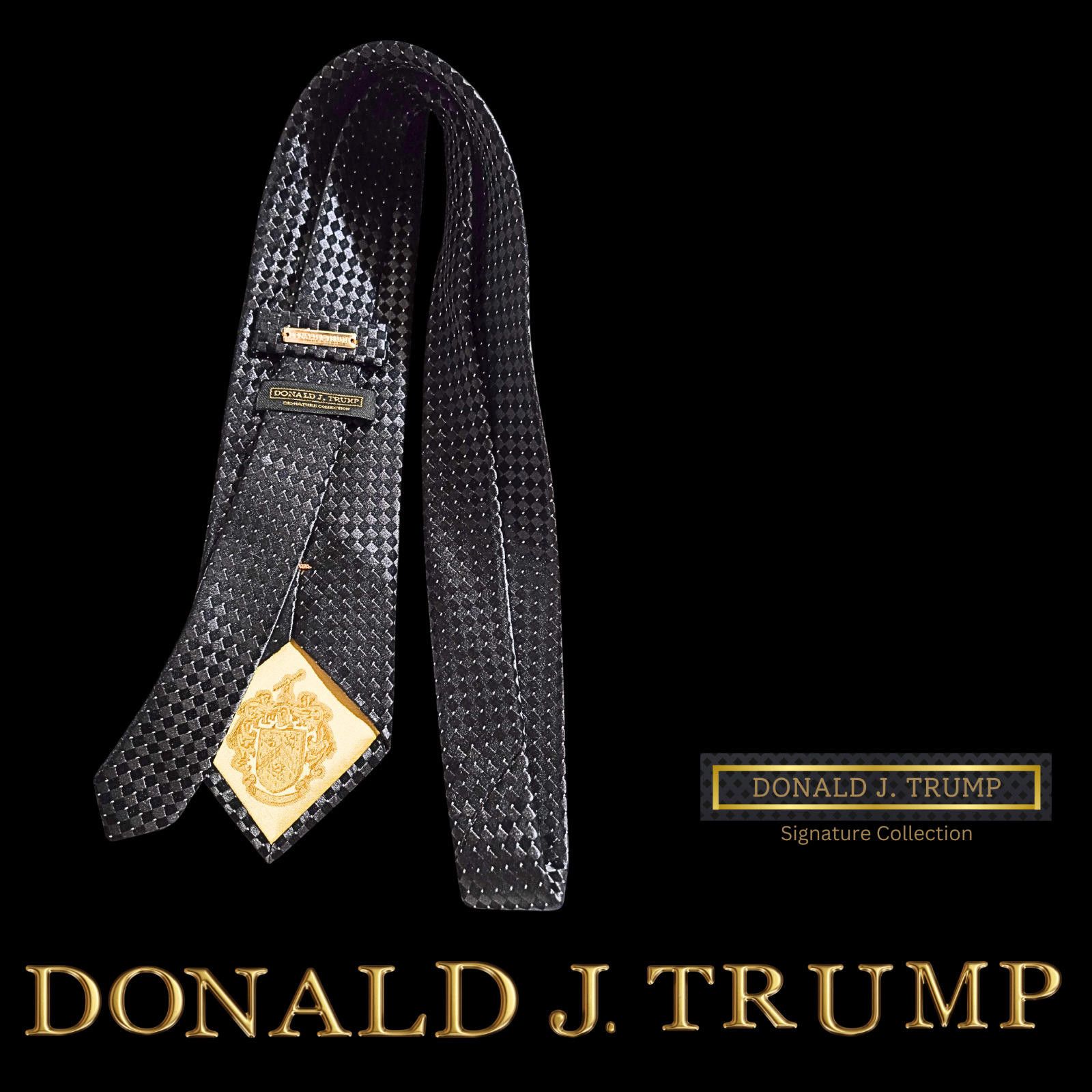 Designer NEW Donald Trump Necktie Black Silver Diamond Tie Gift Box Size ONE SIZE - 3 Thumbnail