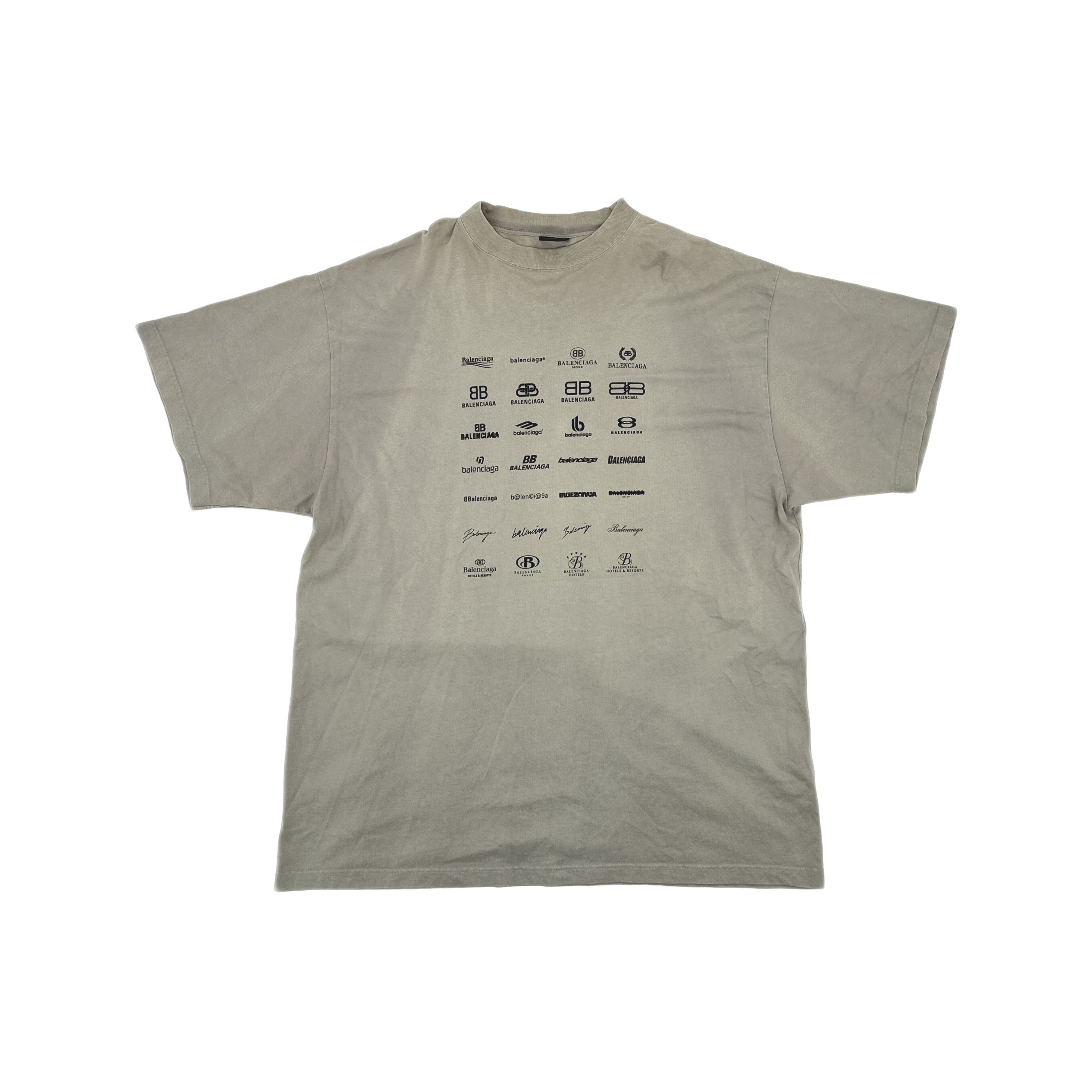 Balenciaga Balenciaga Multi-Logo Printed T-Shirt Size 4 Size US XL / EU 56 / 4 - 1 Thumbnail