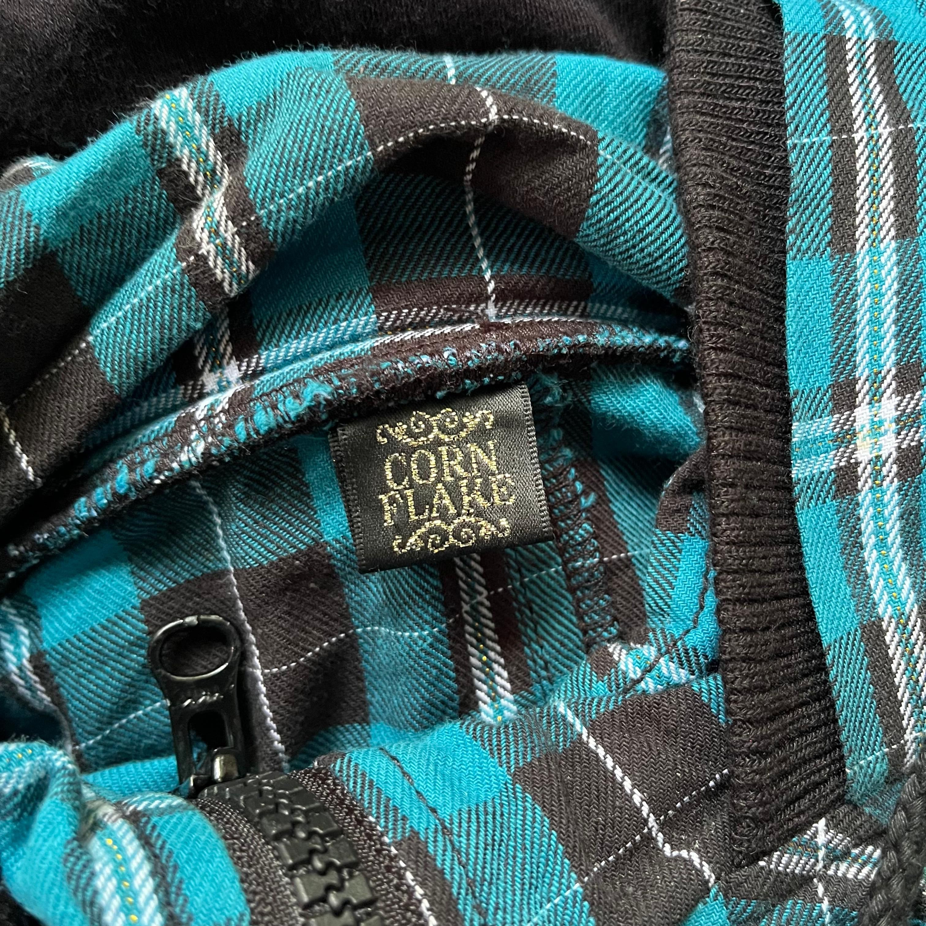 Beauty Beast Y2K Cornflake Ifsixwasnine Plaid Short Sleeve Hoodie Size US L / EU 52-54 / 3 - 5 Thumbnail