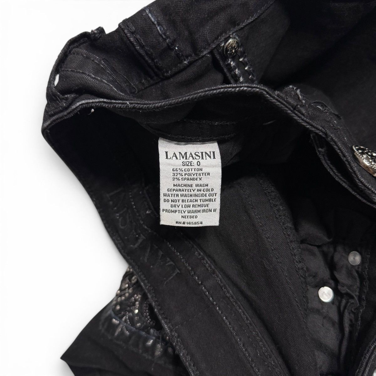 Other Western Grunge Black Mid Rise Bootcut Rhinestone Denim Jeans Size 25" / US 0 / IT 36 - 11 Thumbnail