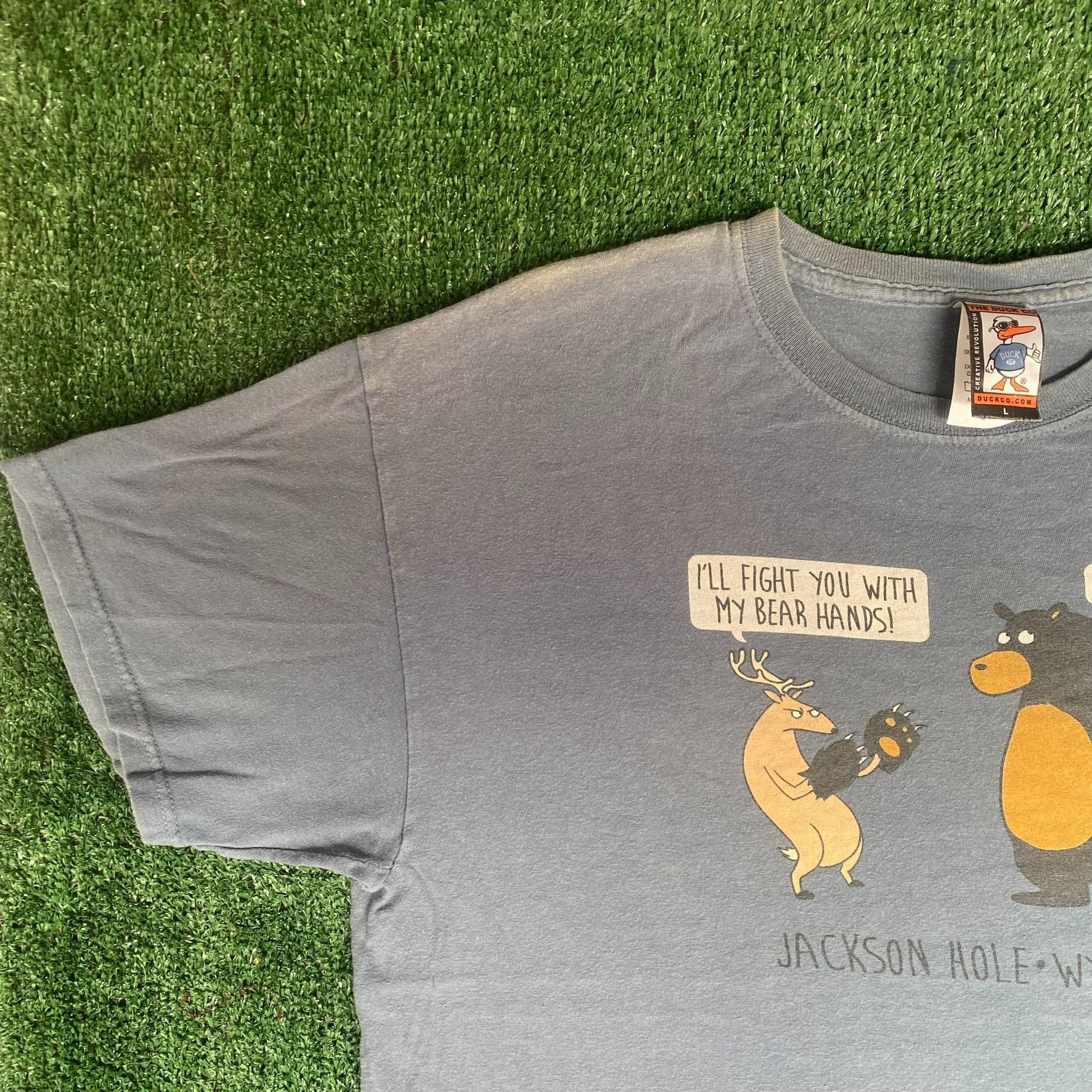 Vintage Vintage Y2K Nature Humor Shirt Jackson Hole Wyoming Funny Te Size US L / EU 52-54 / 3 - 2 Thumbnail