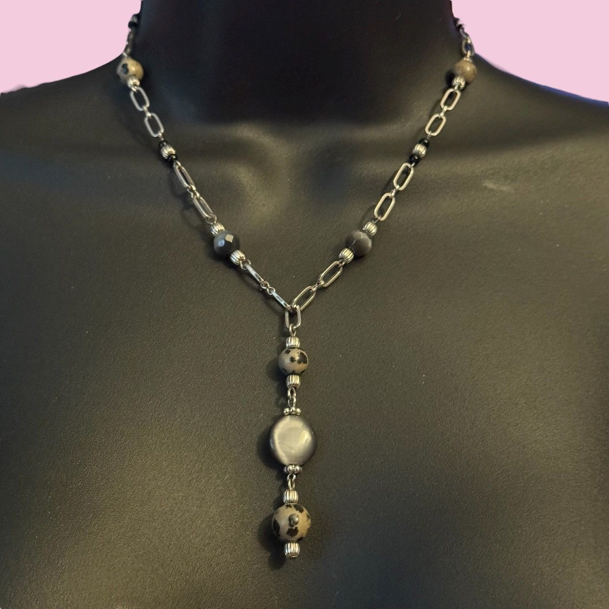 Other Lia Sophia Cats Eye Dalmatian Kasper Y drop necklace Size ONE SIZE - 1 Thumbnail