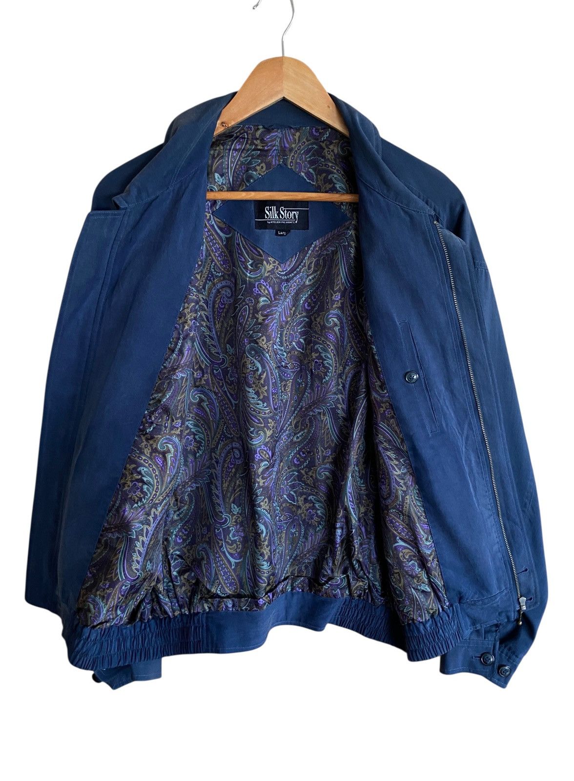 Vintage Vintage Brand Silk Story 100% Silk Bomber Jacket 1990s Size US L / EU 52-54 / 3 - 3 Thumbnail