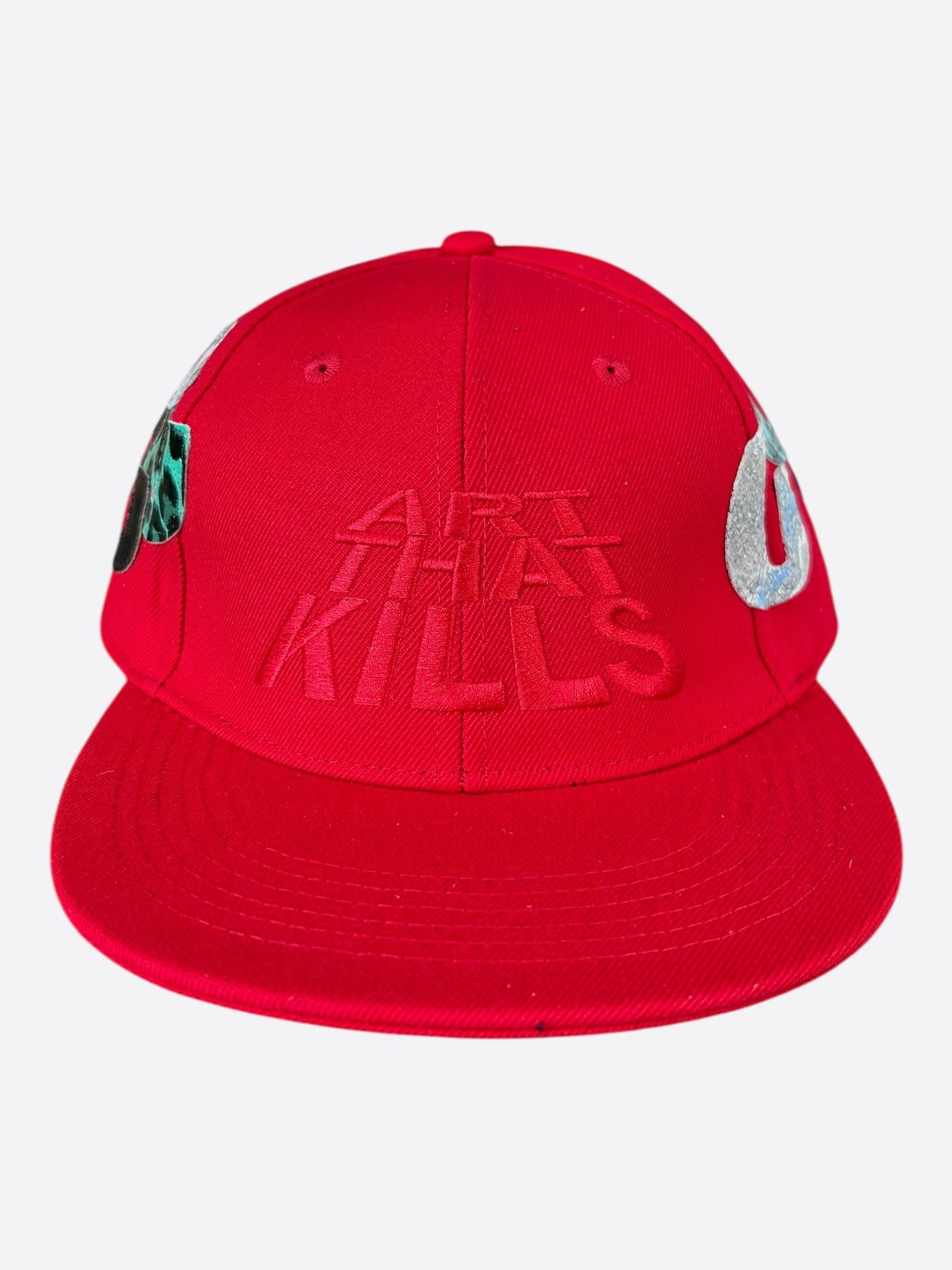 Gallery Dept. Gallery Dept Red & Multicolor ATK G-Patch Fitted Hat Size ONE SIZE - 1 Thumbnail