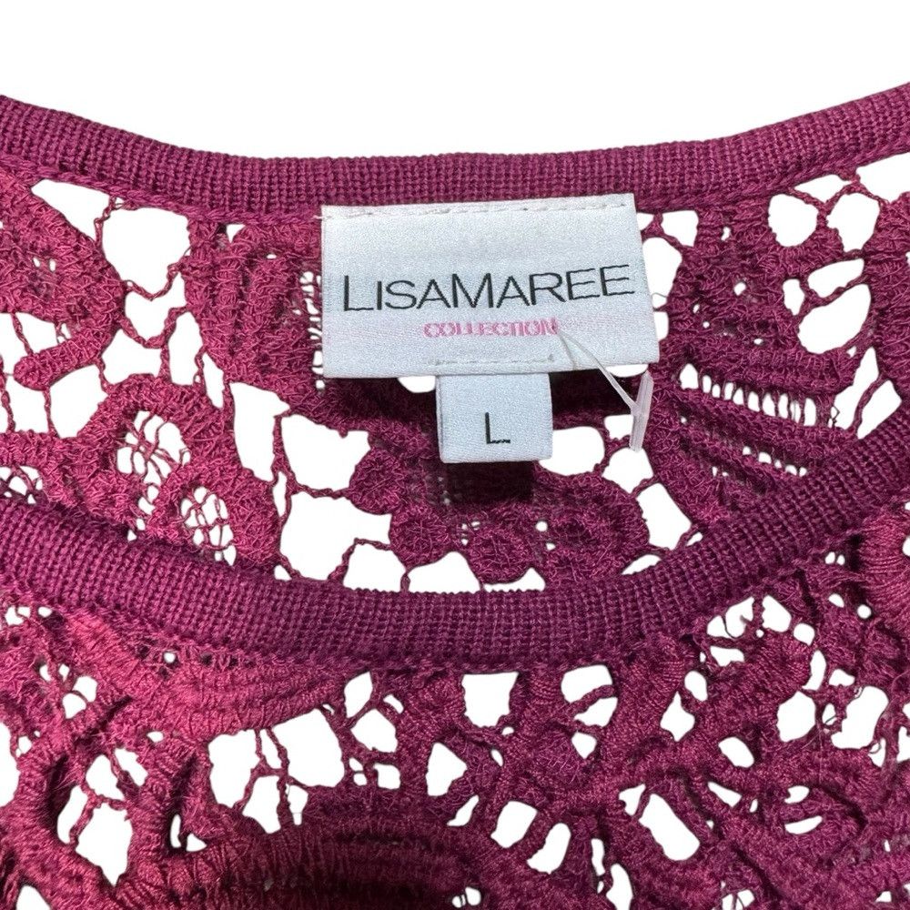 Other New Lisa Maree Cheers Lace Crochet High-Low Wine Dress Size Size L / US 10 / IT 46 - 6 Thumbnail