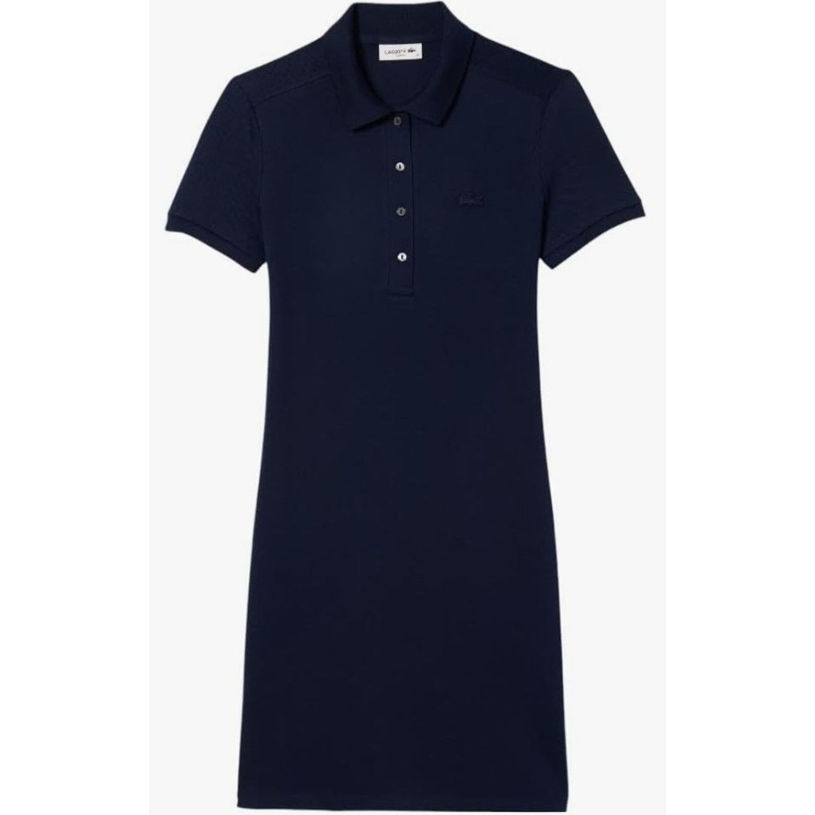 Lacoste Lacoste Women's Short Sleeve Slim Fit Stretch Dress Navy 2 Size XS / US 0-2 / IT 36-38 - 2 Thumbnail