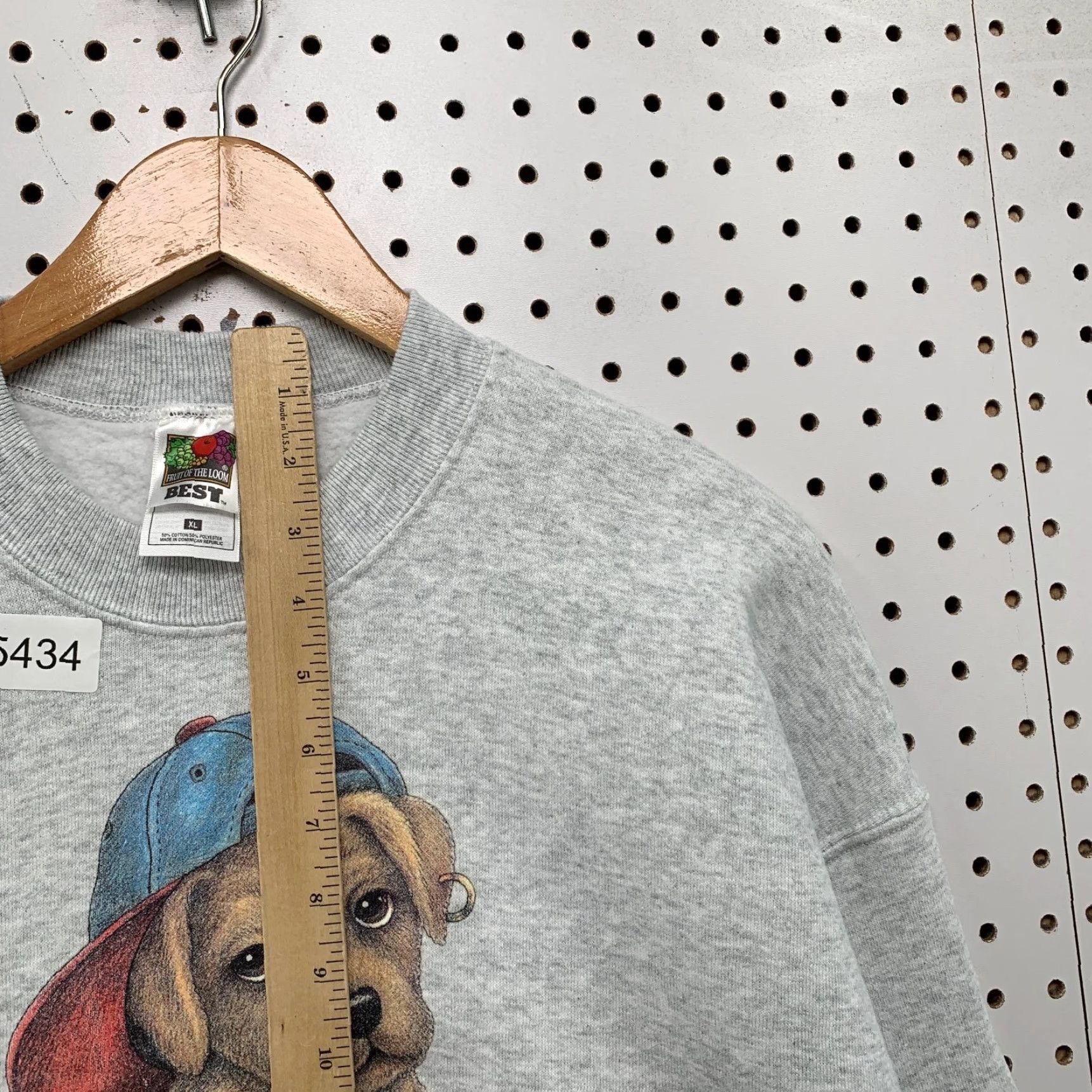 Fruit Of The Loom Vintage Sweatshirt Mens XL Gray Fleece Dog Puppy Funny Golden Retriever Size US XL / EU 56 / 4 - 6 Thumbnail