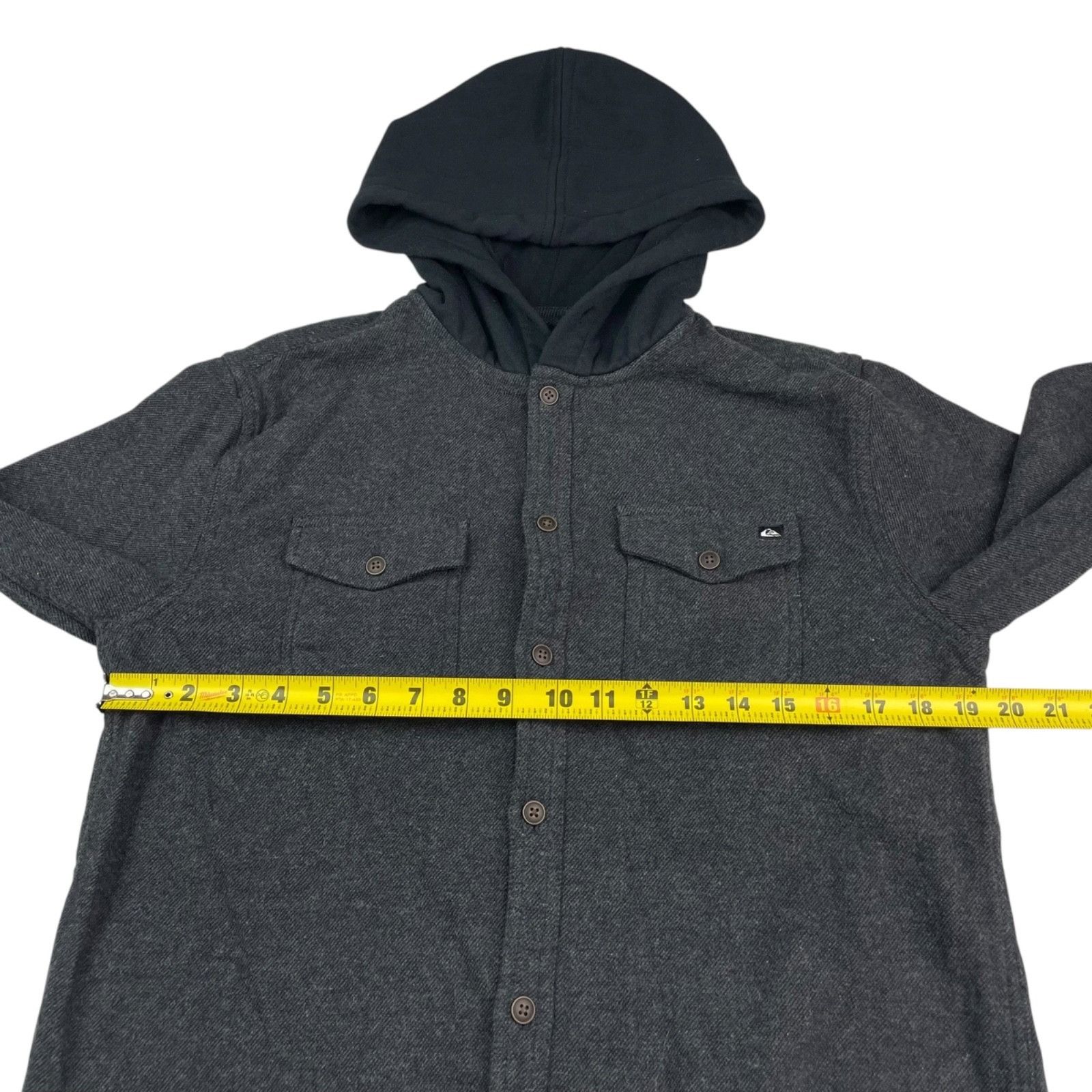 Quiksilver Quicksilver Men's 100% Cotton L/S Hooded Button Work Shirt G Size US S / EU 44-46 / 1 - 7 Thumbnail