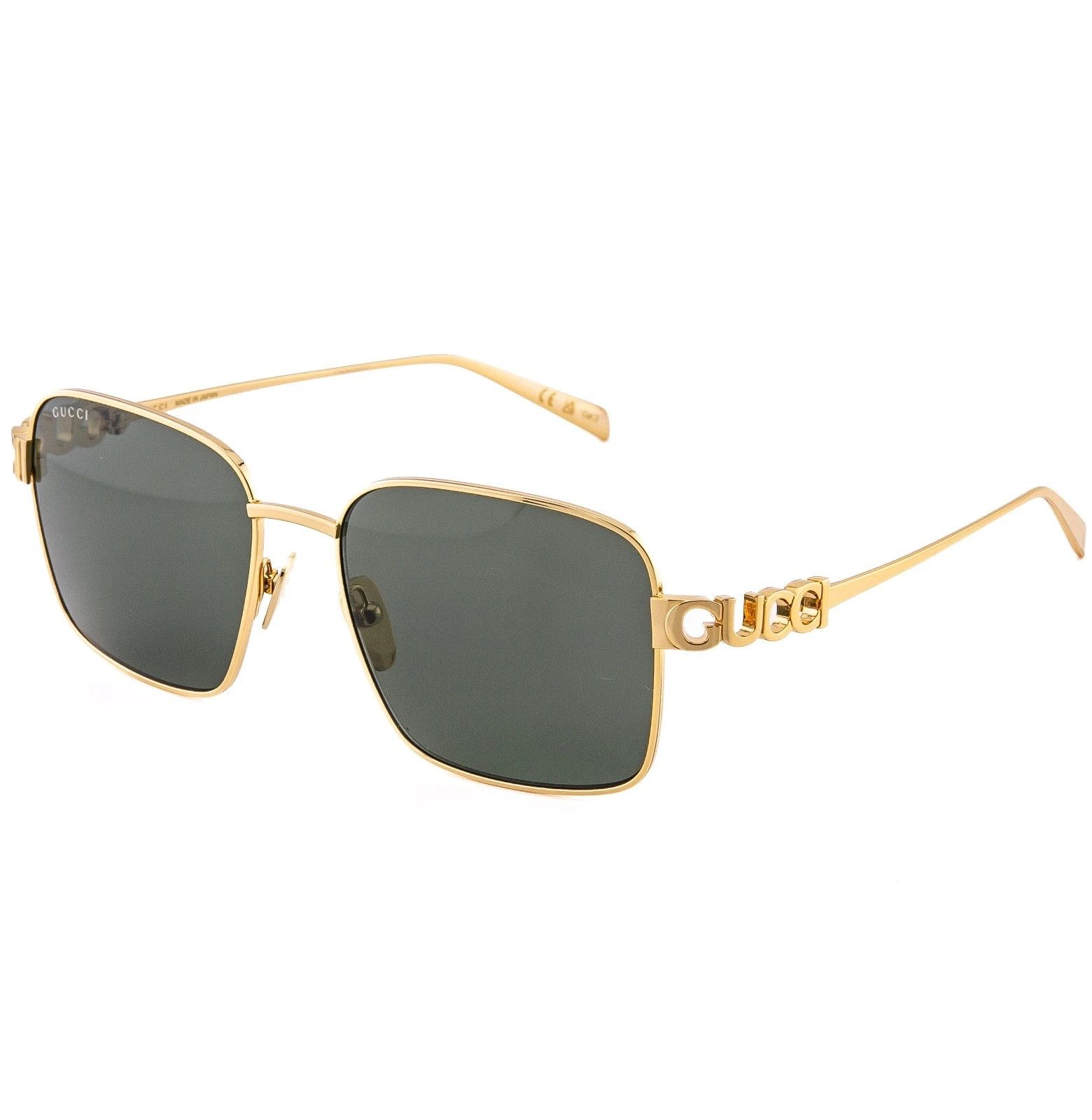 Gucci GUCCI 1937 Gg1937S Gold Gray Logo Unisex Metal Rectangle 001 Size ONE SIZE - 2 Thumbnail