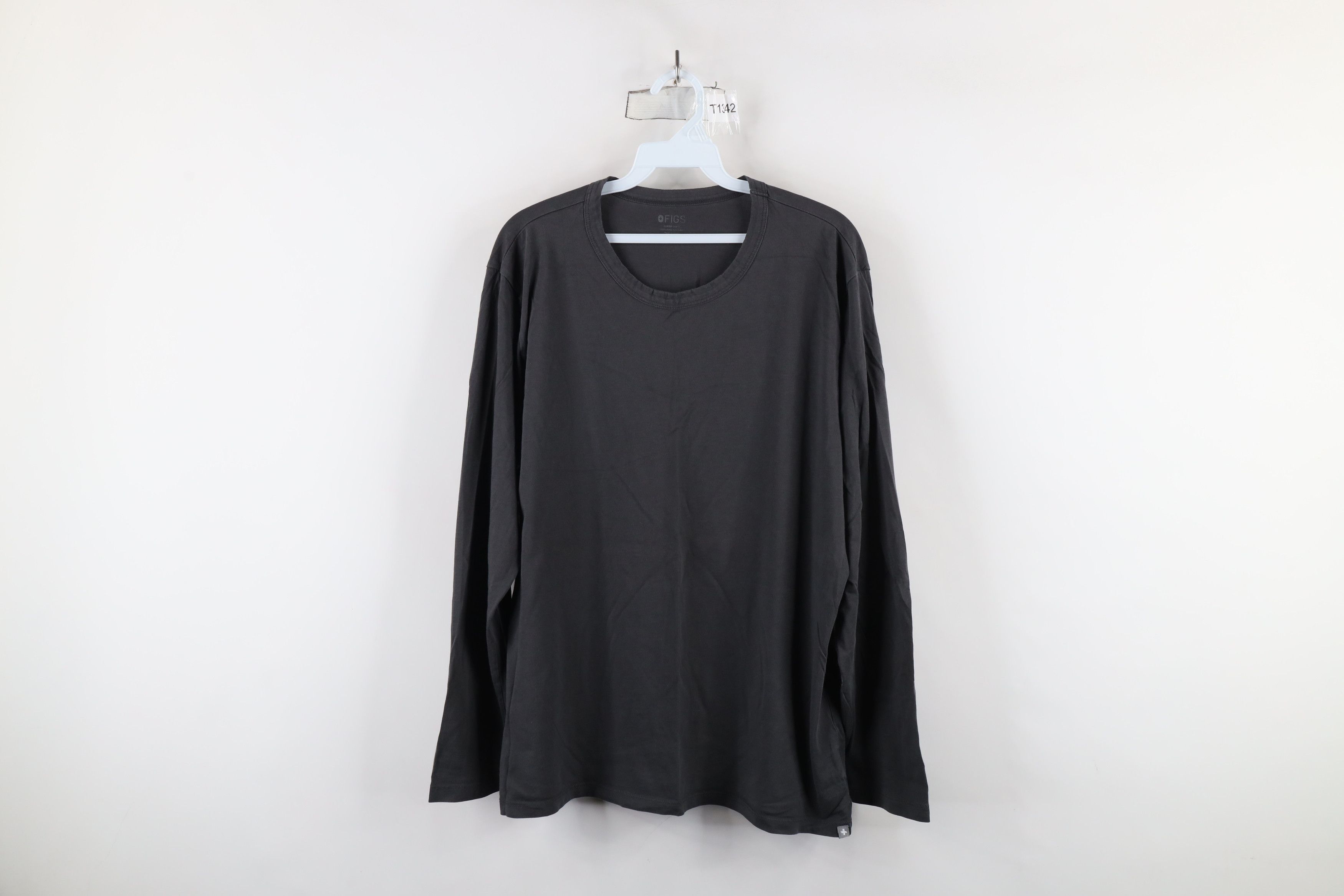 Vintage Figs Scrubs Pima Cotton Long Sleeve T-Shirt Dark Gray Size XL / US 12-14 / IT 48-50 - 1 Thumbnail