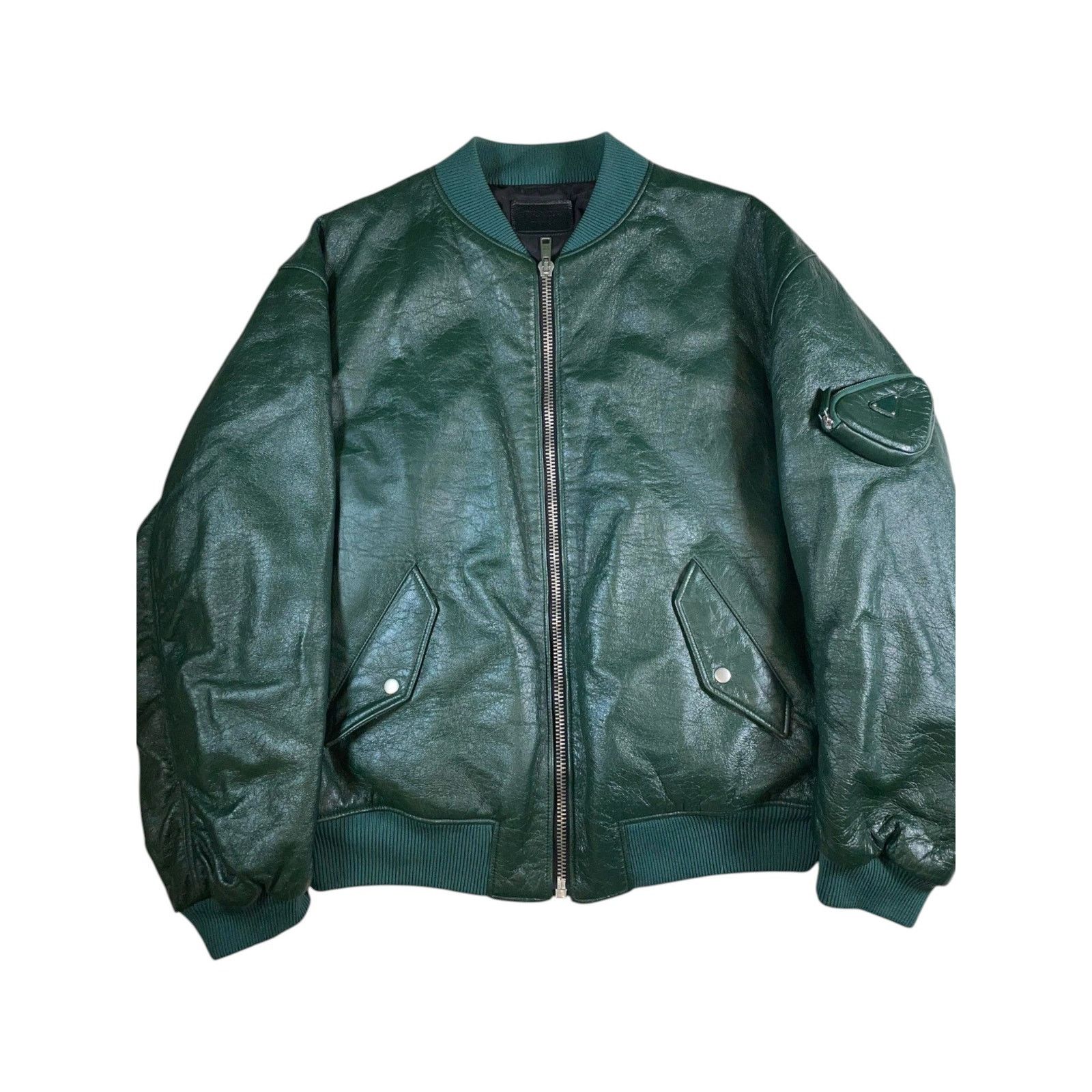 Prada Prada Green Leather Jacket Size US L / EU 52-54 / 3 - 1 Thumbnail
