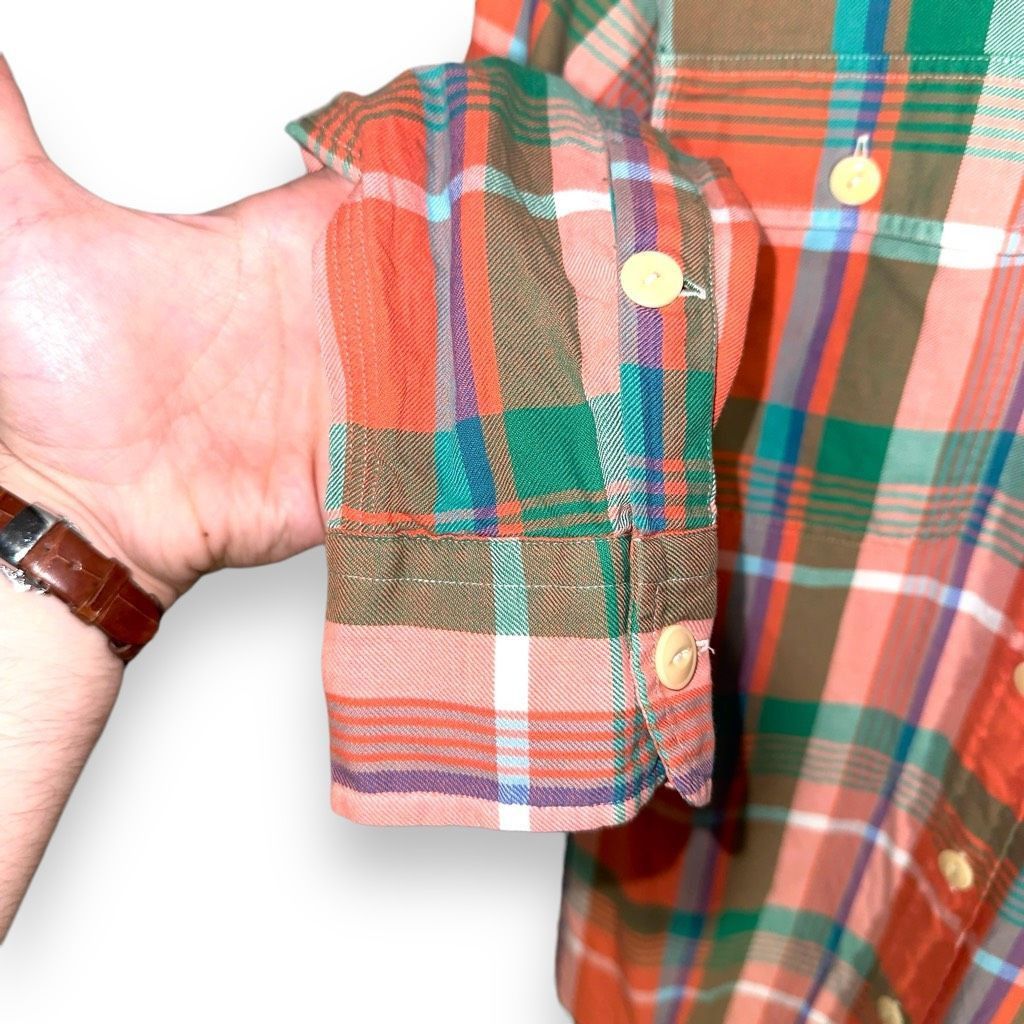 Polo Ralph Lauren Polo Ralph Lauren Orange Custom Fit Flannel Button Up S Size US L / EU 52-54 / 3 - 5 Thumbnail