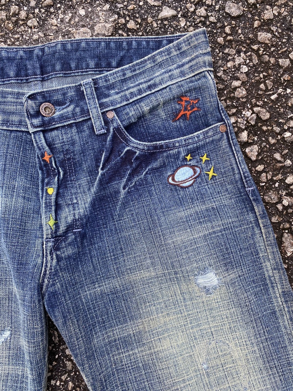 Diesel × Japanese Brand × Tornado Mart 1990s - Vintage Diesel Astronomy Design Flare Denim Size US 32 / EU 48 - 10 Thumbnail