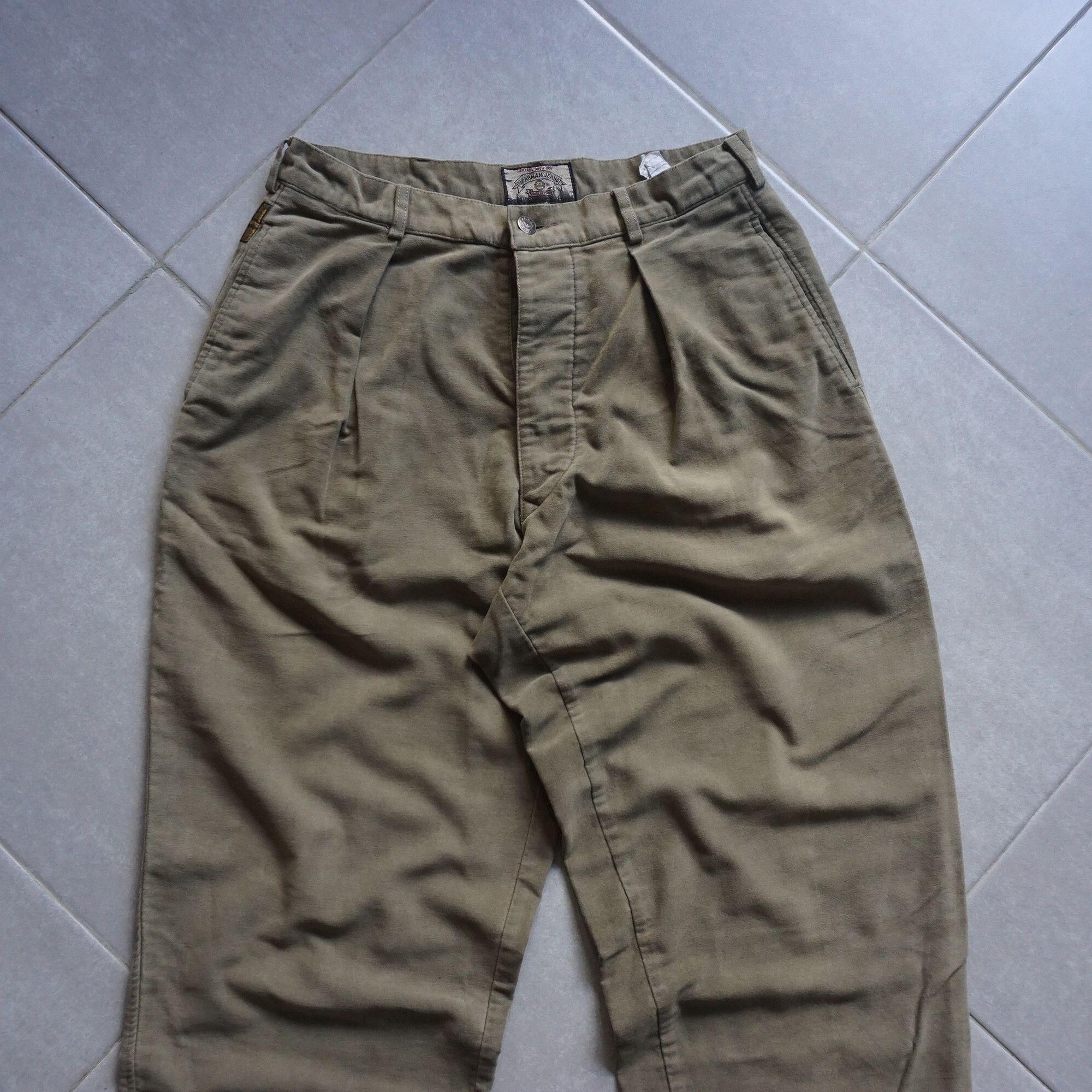 Armani × Vintage Vintage armani olive trouser Size US 34 / EU 50 - 2 Thumbnail