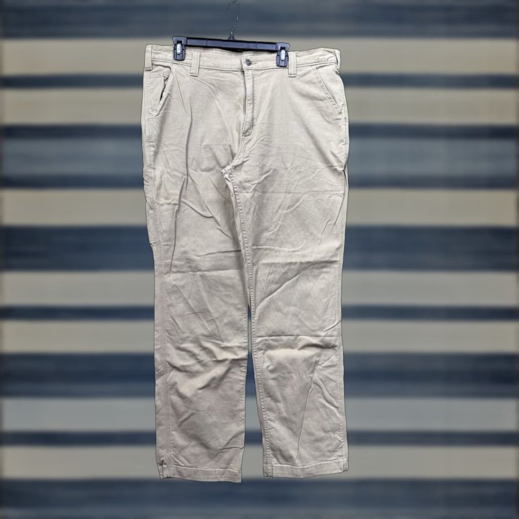 Carhartt Carhartt Pants Mens 40x34 Carpenter Canvas Beige Workwear 5-Pocket Relaxed Straight Fit Adult Regular Front Zip Button Logo 90s? (ignore) Size US 40 / EU 56 - 1 Thumbnail