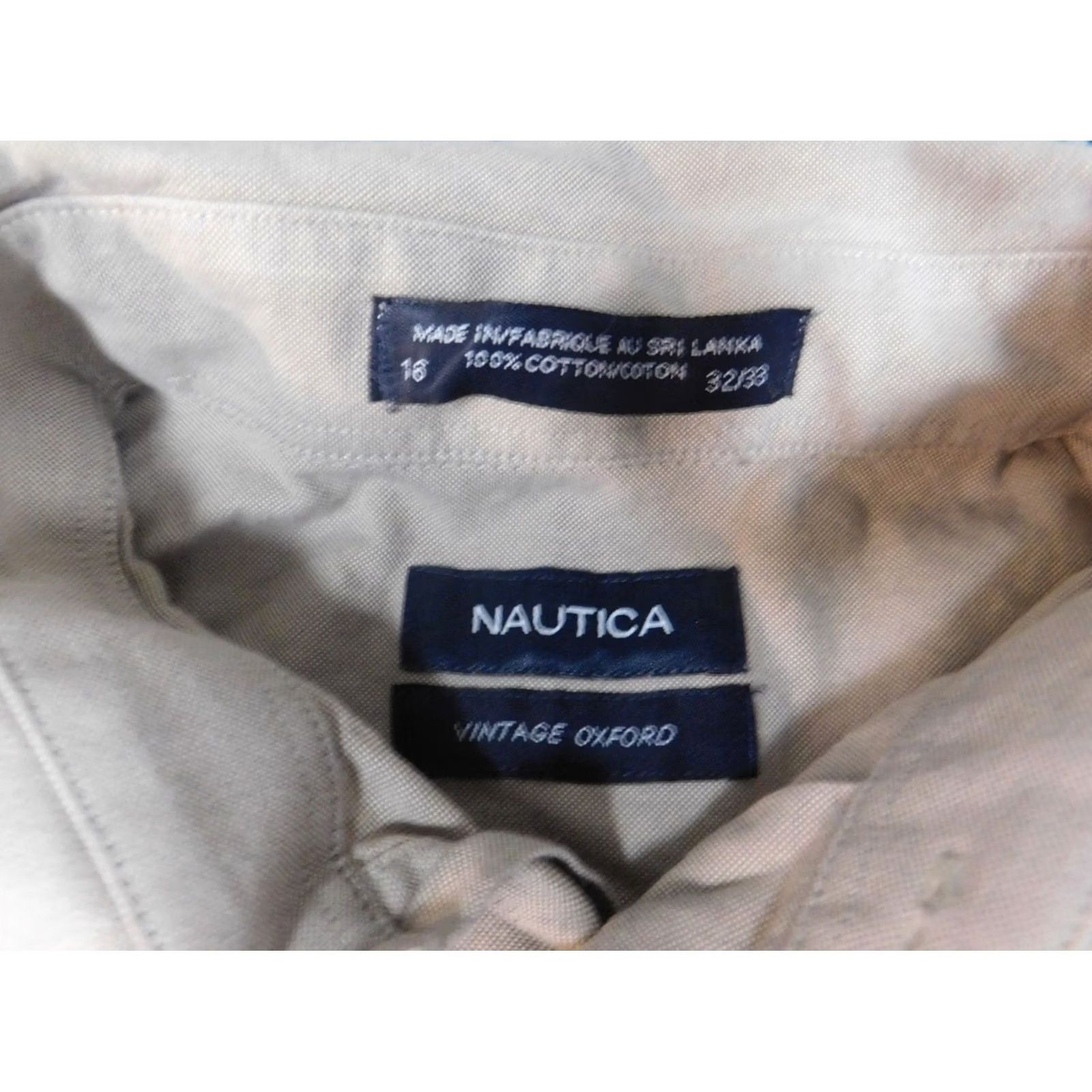 Nautica Nautica Shirt Mens 16 Beige Oxford button down Size US L / EU 52-54 / 3 - 7 Thumbnail