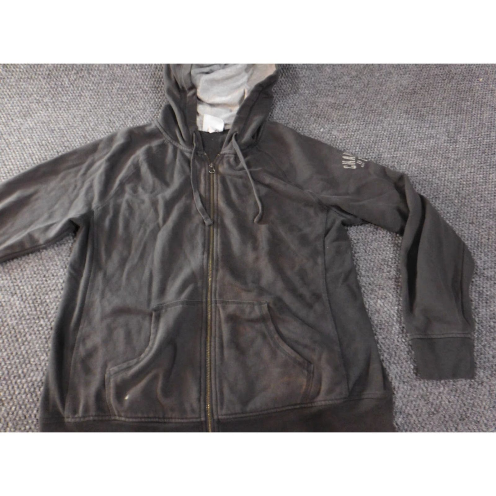 Champion VINTAGE American Eagle Hoodie Womens L gray full zip casual sports Size L / US 10 / IT 46 - 5 Thumbnail