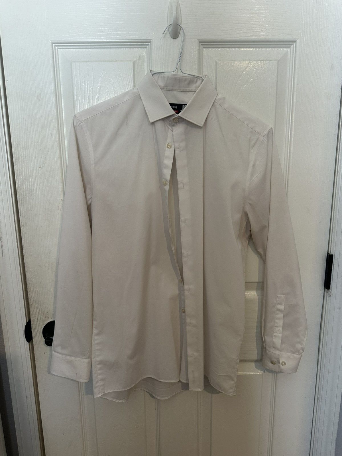 J Ferrar JF J Ferrar Slim Stretch Dress Shirt White Mens M 15-15.5 Size US M / EU 48-50 / 2 - 1 Thumbnail