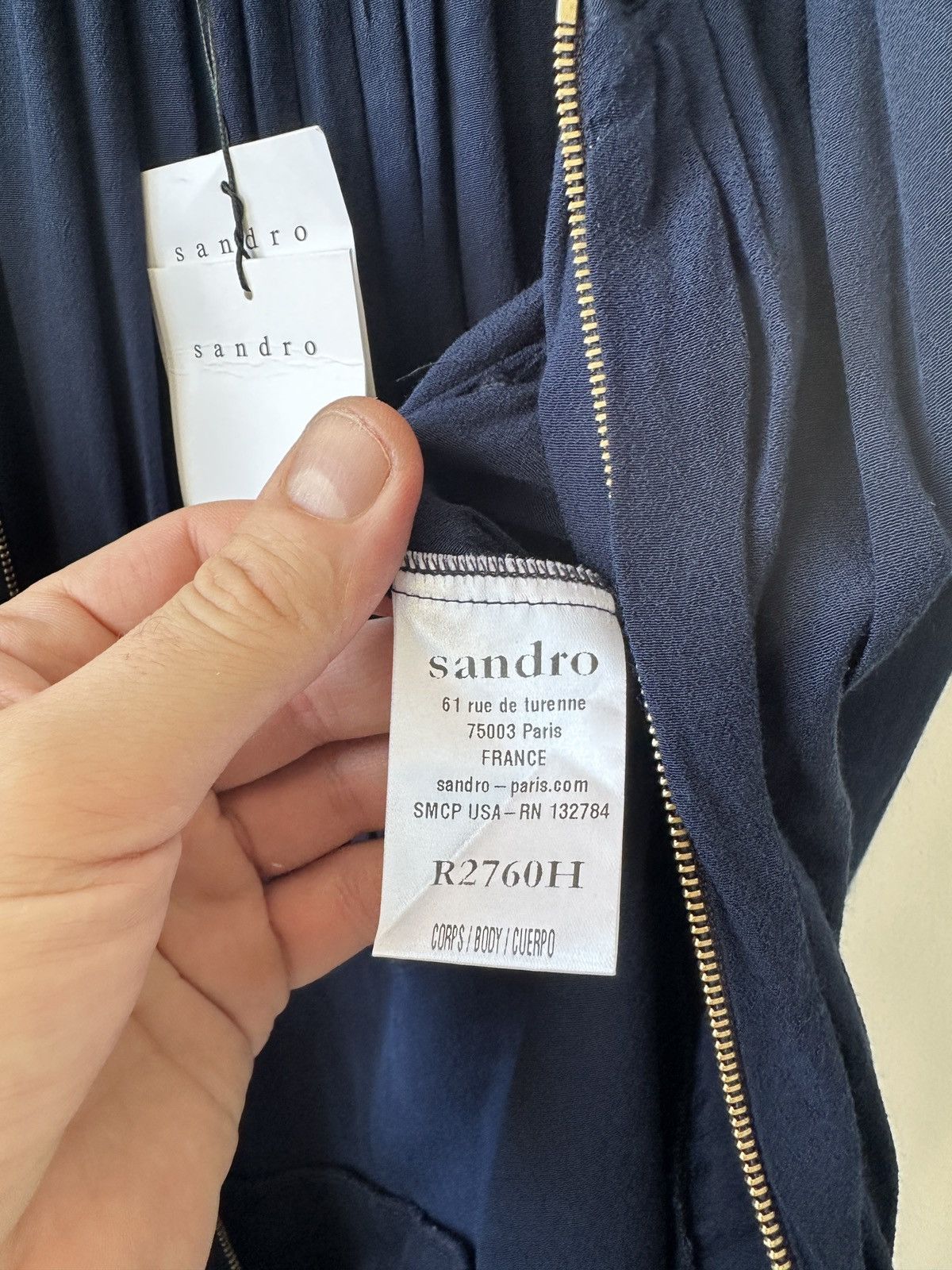 Sandro Sandro Paris blue zip midi dress viscose Size S / US 4 / IT 40 - 10 Thumbnail