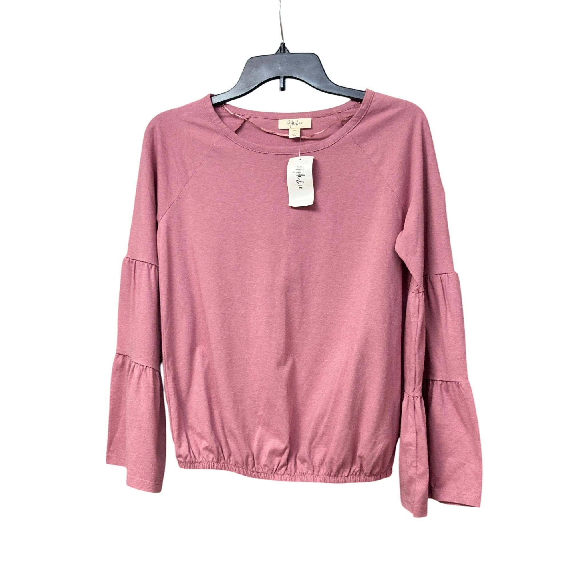Other Style & Co Bubble-Hem Bell-Sleeve Top, Mesa Rose, SZ. XS Size XS / US 0-2 / IT 36-38 - 6 Thumbnail