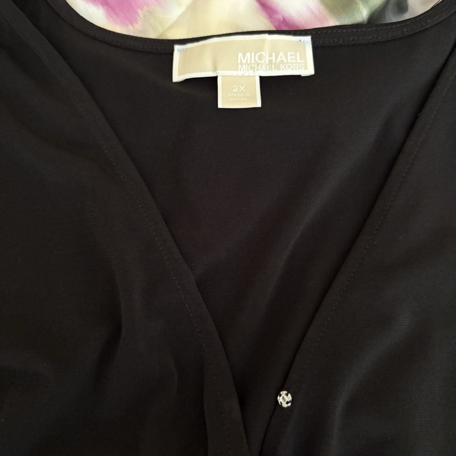 Michael Kors Michael Kors Black Wrap Dress with Tie Waist - Size 2X Size XXL / US 16-18 / IT 52-54 - 3 Thumbnail