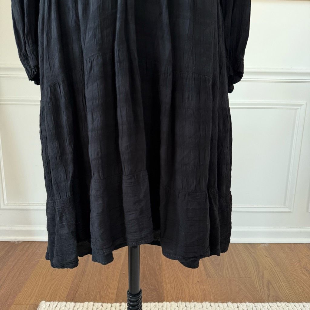Anthropologie Anthropologie Amadi Rossi Ruffled Tunic Black 3/4 Sleeves Dr Size M / US 6-8 / IT 42-44 - 5 Thumbnail