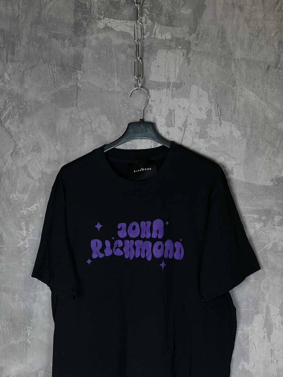 Designer × John Richmond John Richmond Streetwear Big Logo Black T shirt Size US XL / EU 56 / 4 - 2 Thumbnail