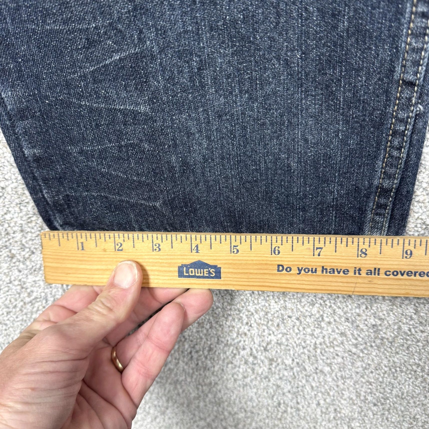 Phat Farm Phat Farm Jeans Mens 34 Relaxed Fit Straight Leg Denim Blue 82% Cotton 18% Polyester Zip Fly Pockets Distressed PF Crest Jeans Mens Size US 34 / EU 50 - 3 Thumbnail